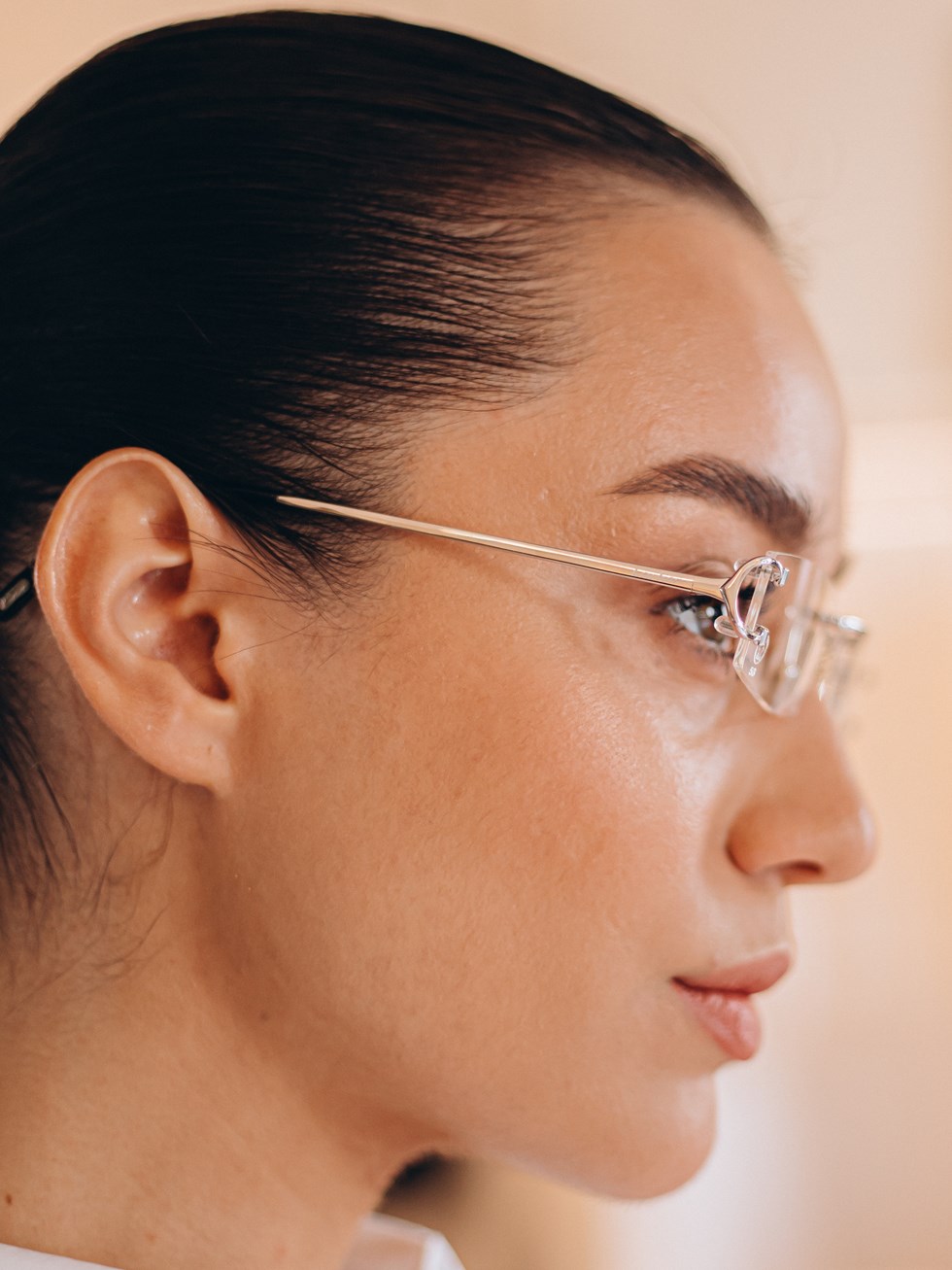 Cartier C Décor rectangular silver glasses with clear lenses