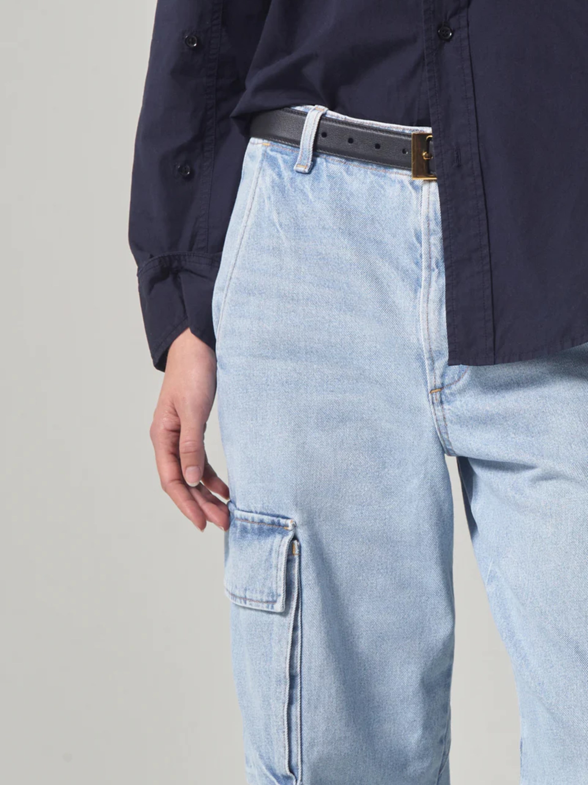 Citizens of Humanity Delena cargo jeans in light blue cotton