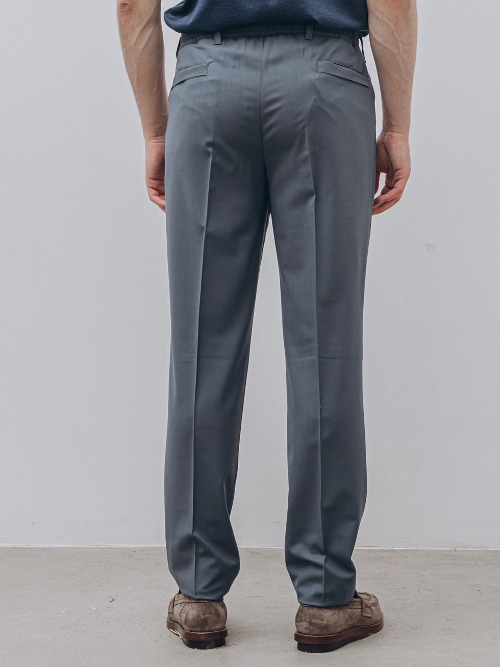 Cortigiani gray wool trousers for men
