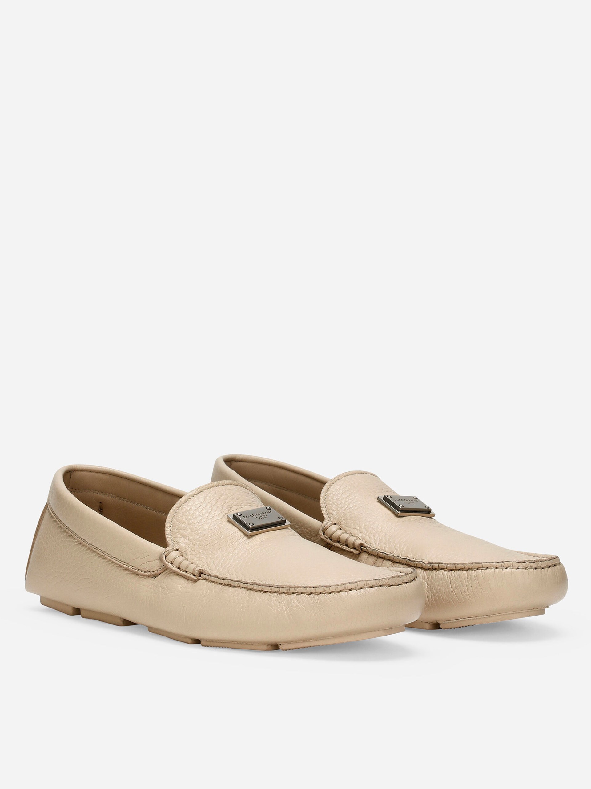 Dolce&Gabbana Driver Men's beige leather loafers