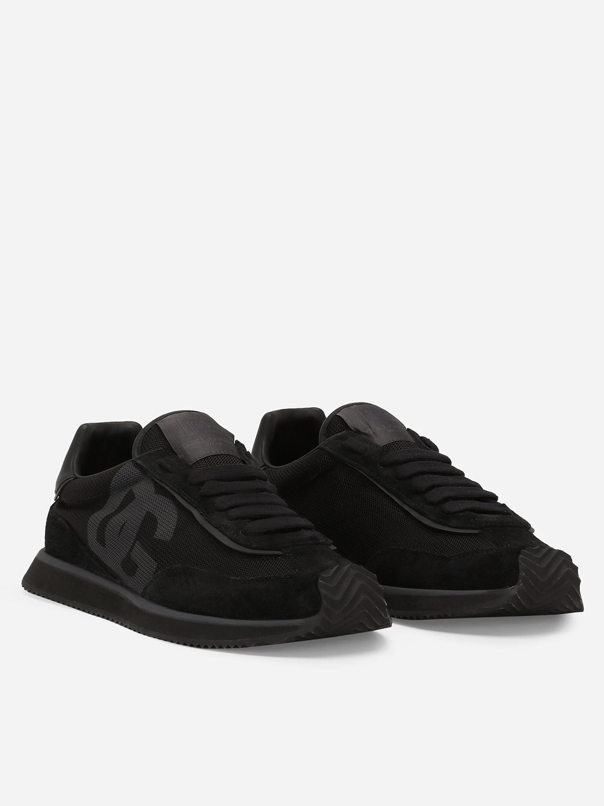 Dolce&Gabbana men's black sneakers made of combined fabrics