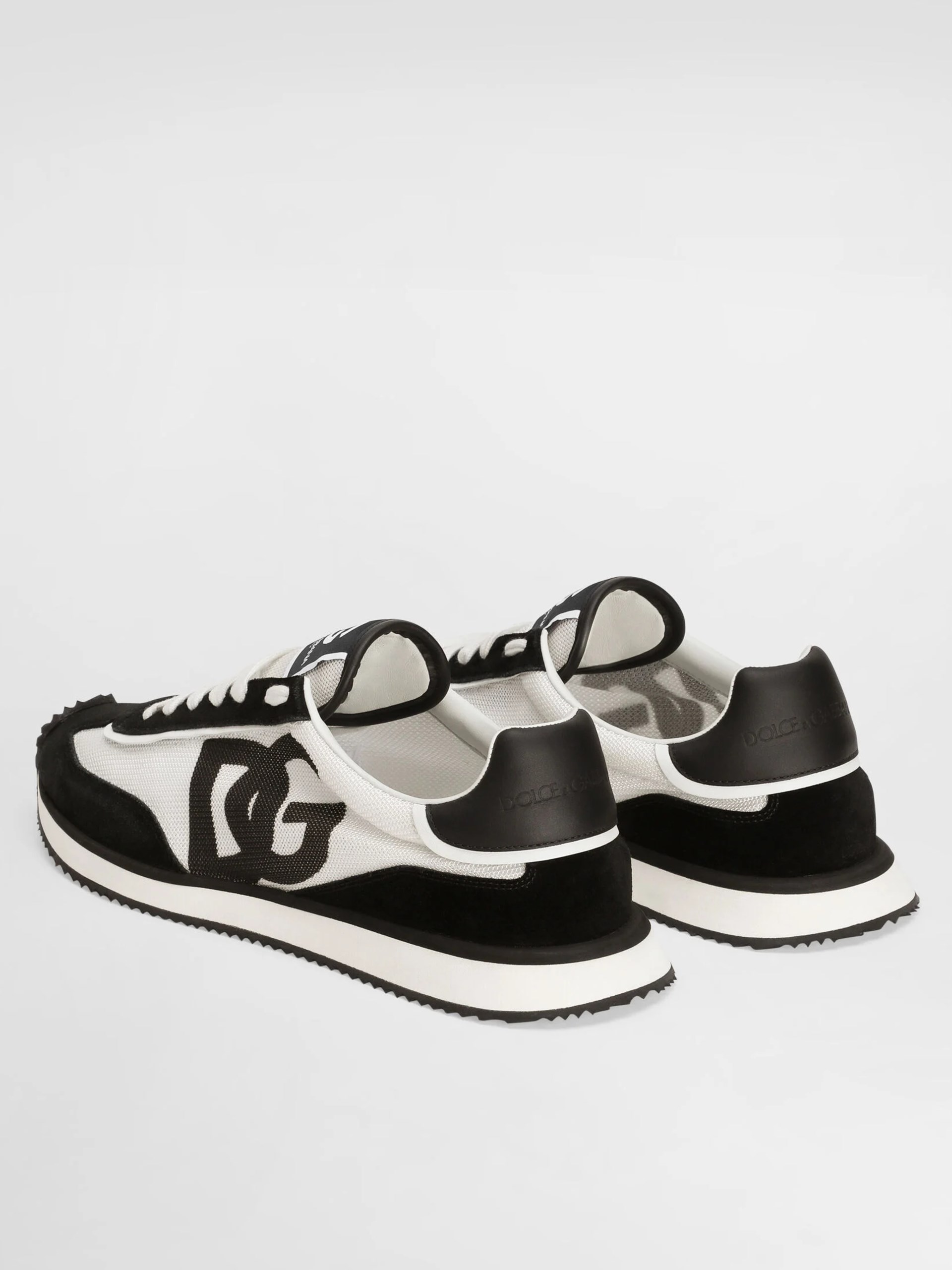 Dolce&Gabbana men's black and white sneakers made of combined fabrics