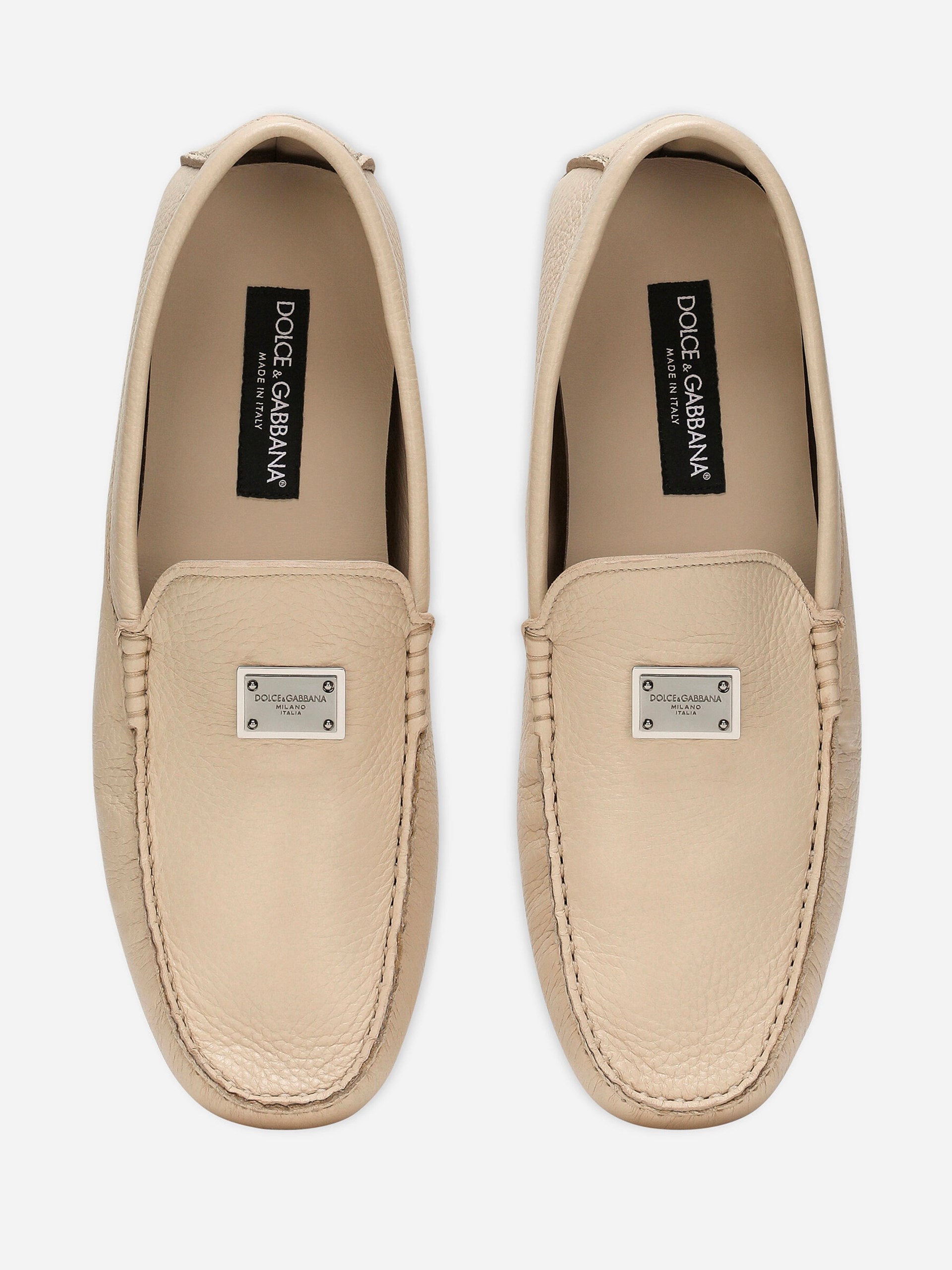 Dolce&Gabbana Driver Men's beige leather loafers