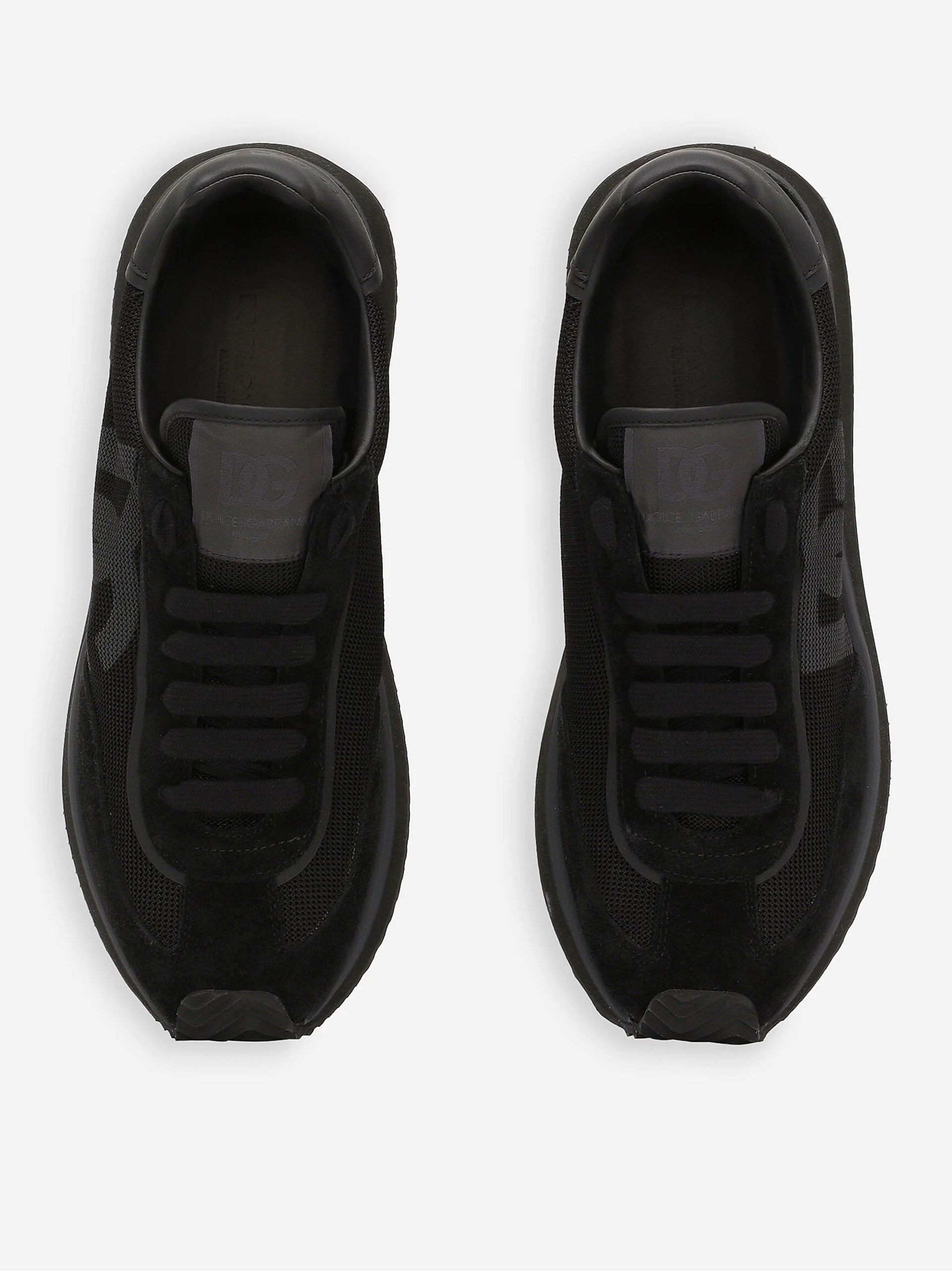 Dolce&Gabbana men's black sneakers made of combined fabrics