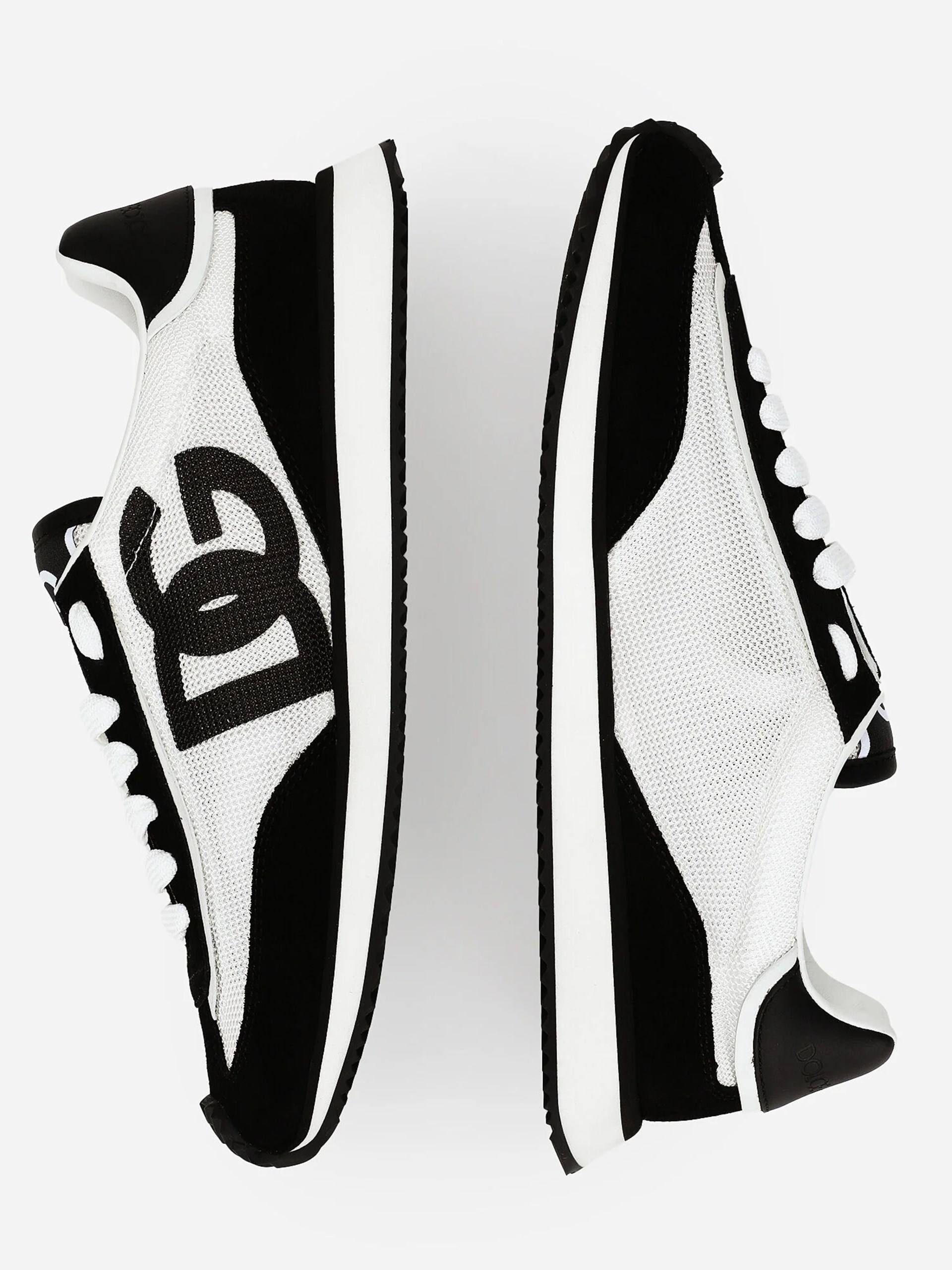 Dolce&Gabbana men's black and white sneakers made of combined fabrics