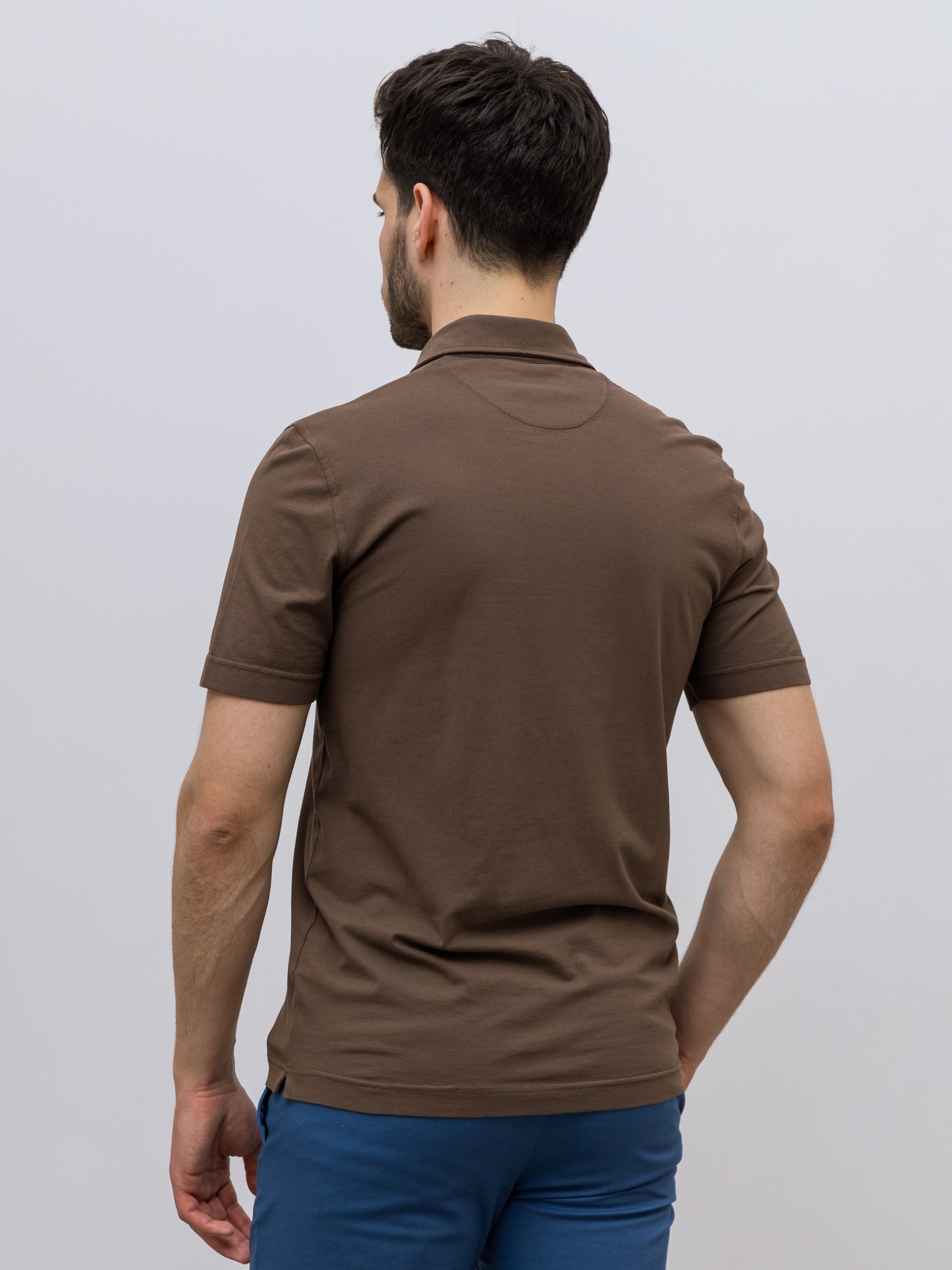 Fedeli Alby cotton polo shirt in light brown