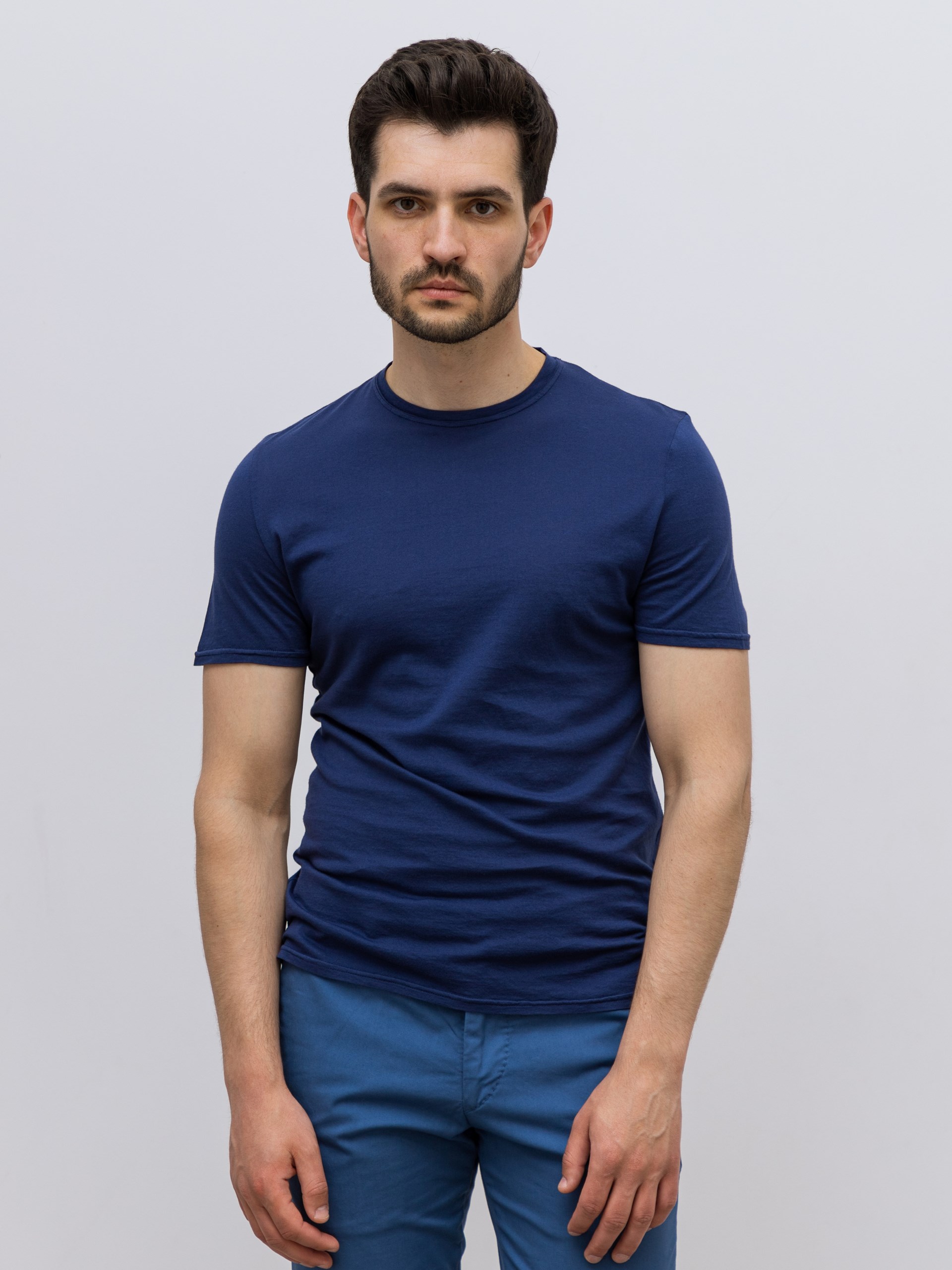 Fedeli Gary cotton t-shirt in navy blue