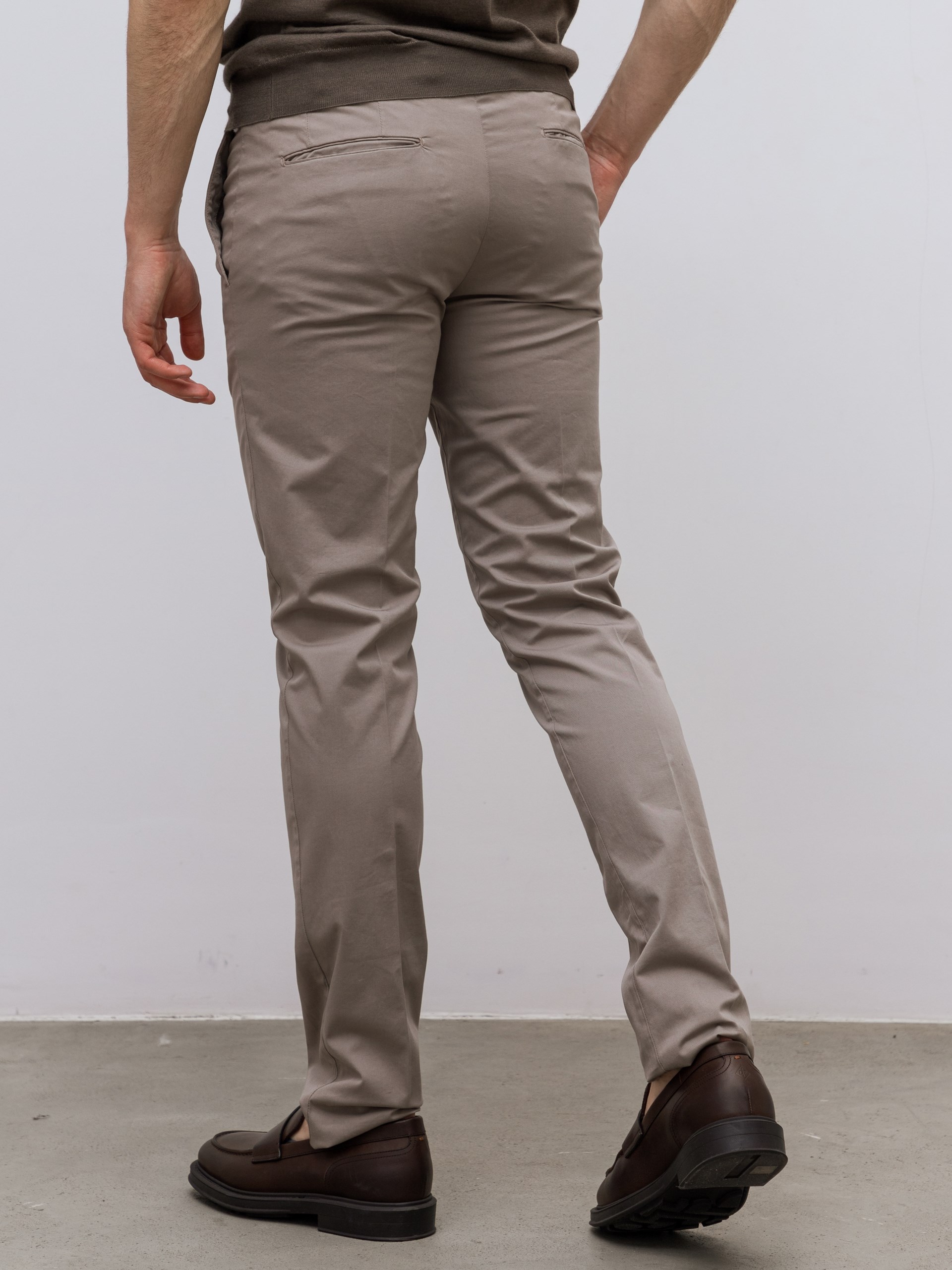 Fedeli Ostuni gray and green cotton trousers with a classic cut