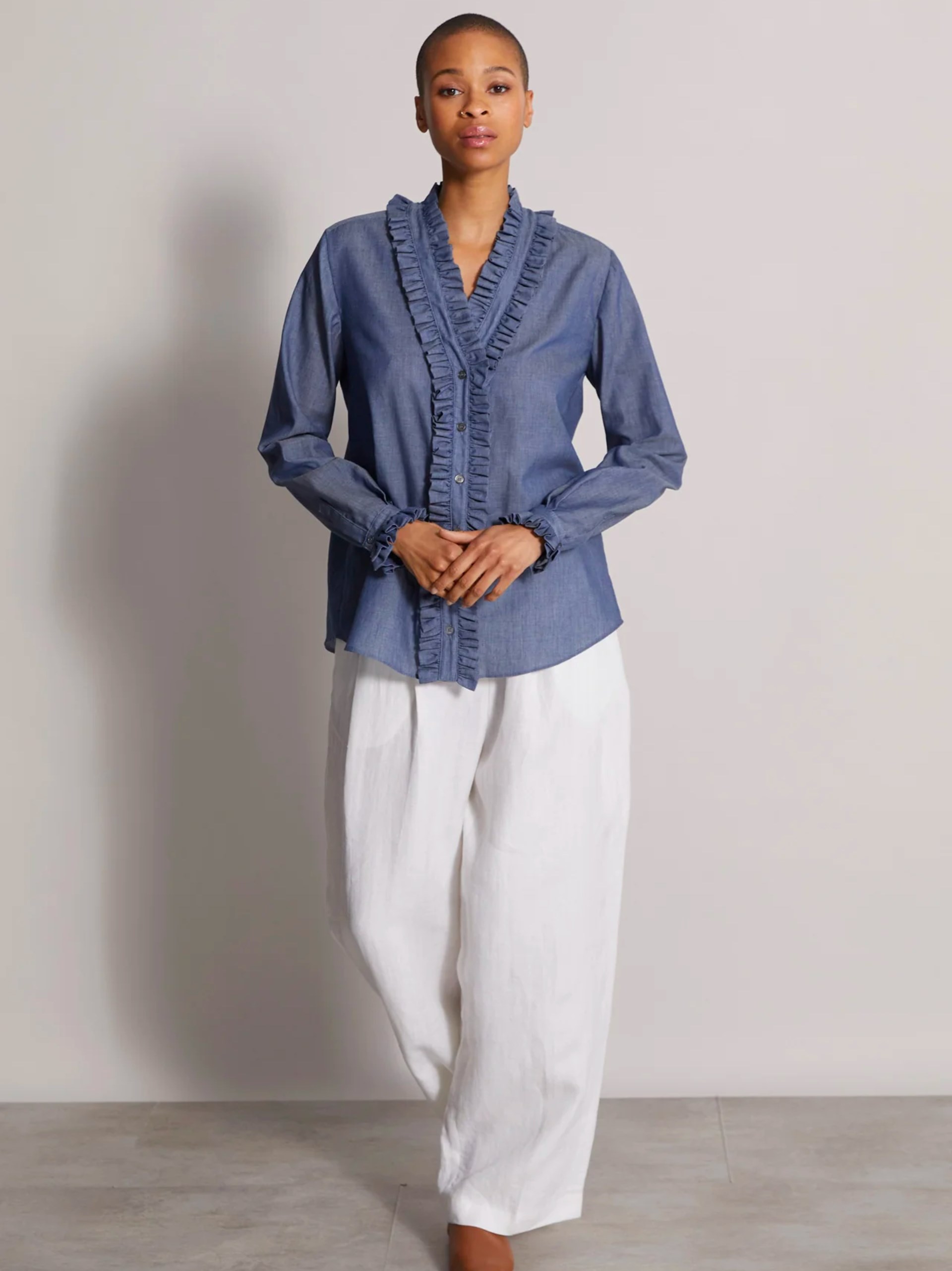 Fedeli Asinara blue shirt in light denim