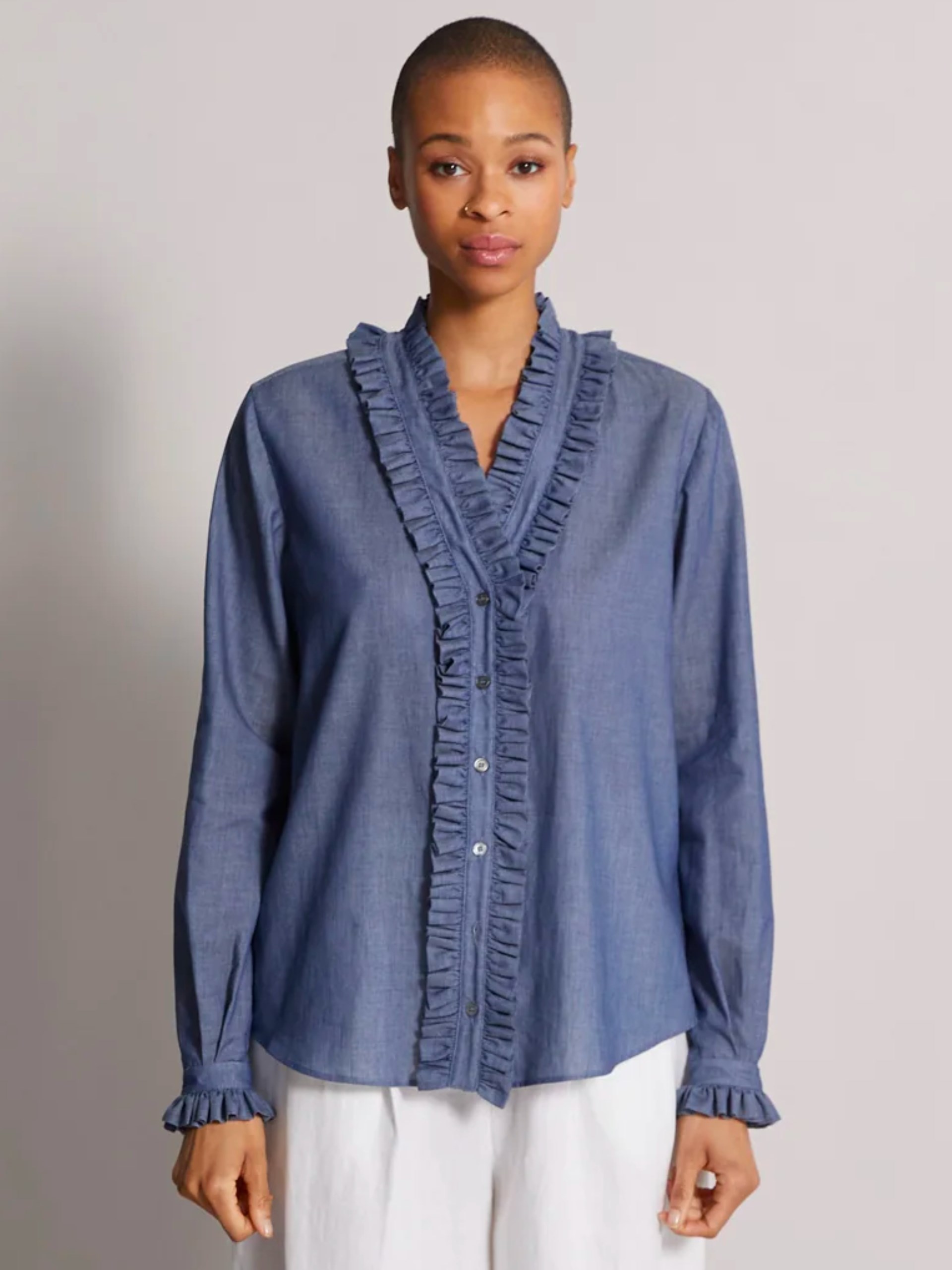 Fedeli Asinara blue shirt in light denim