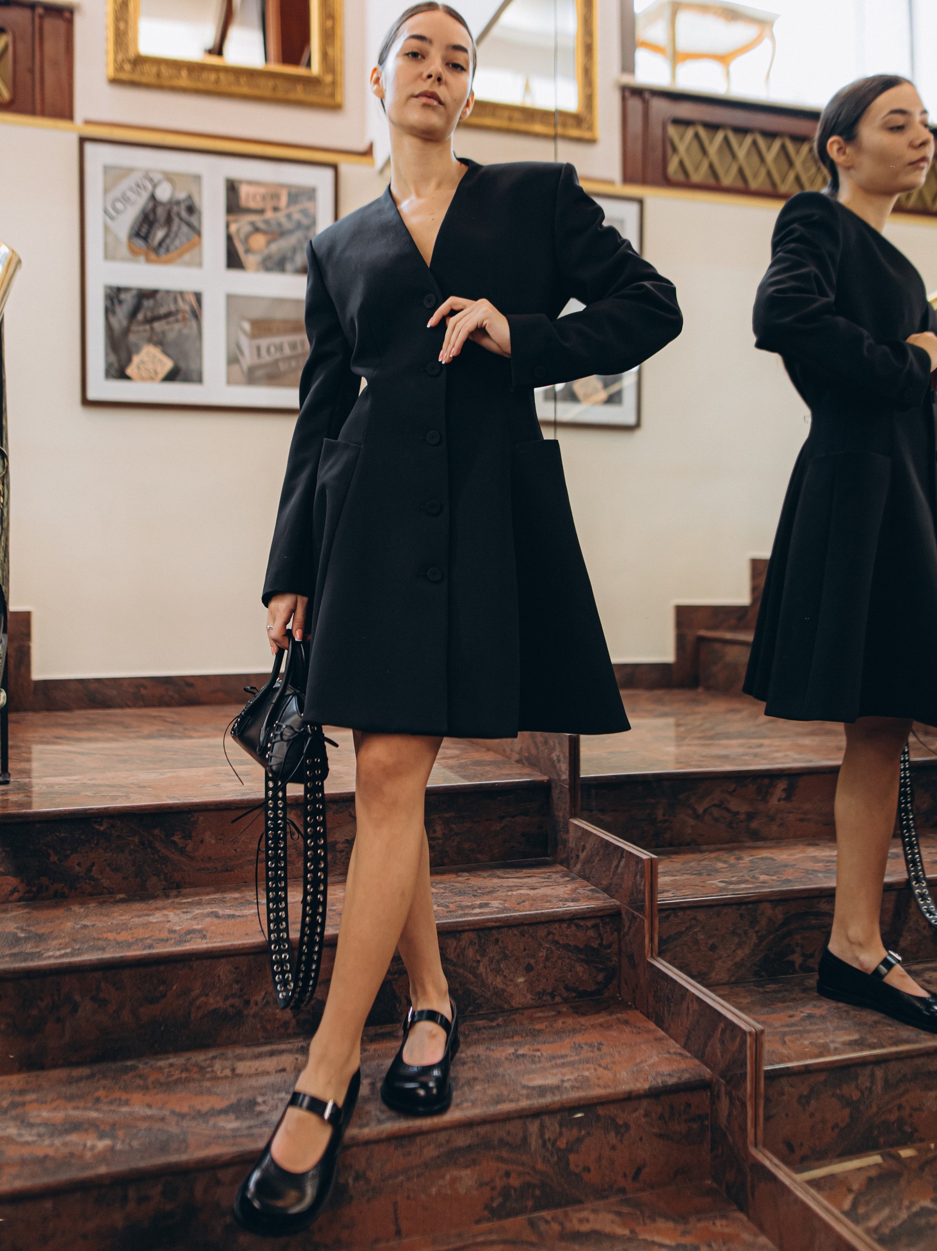 Givenchy black wool mini dress