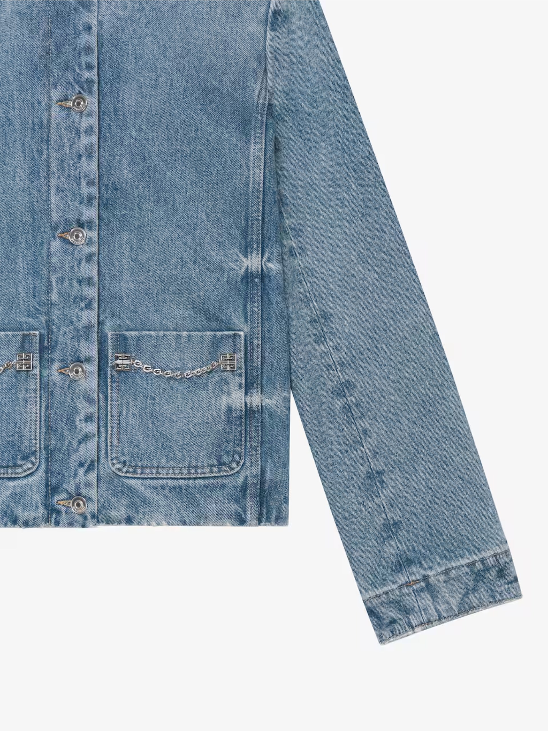 Givenchy blue denim jacket with chains