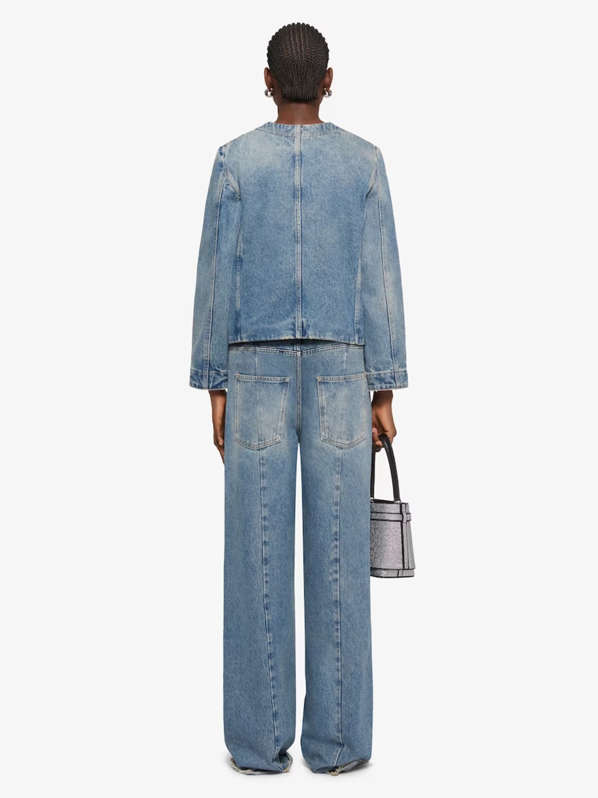 Givenchy blue denim jacket with chains