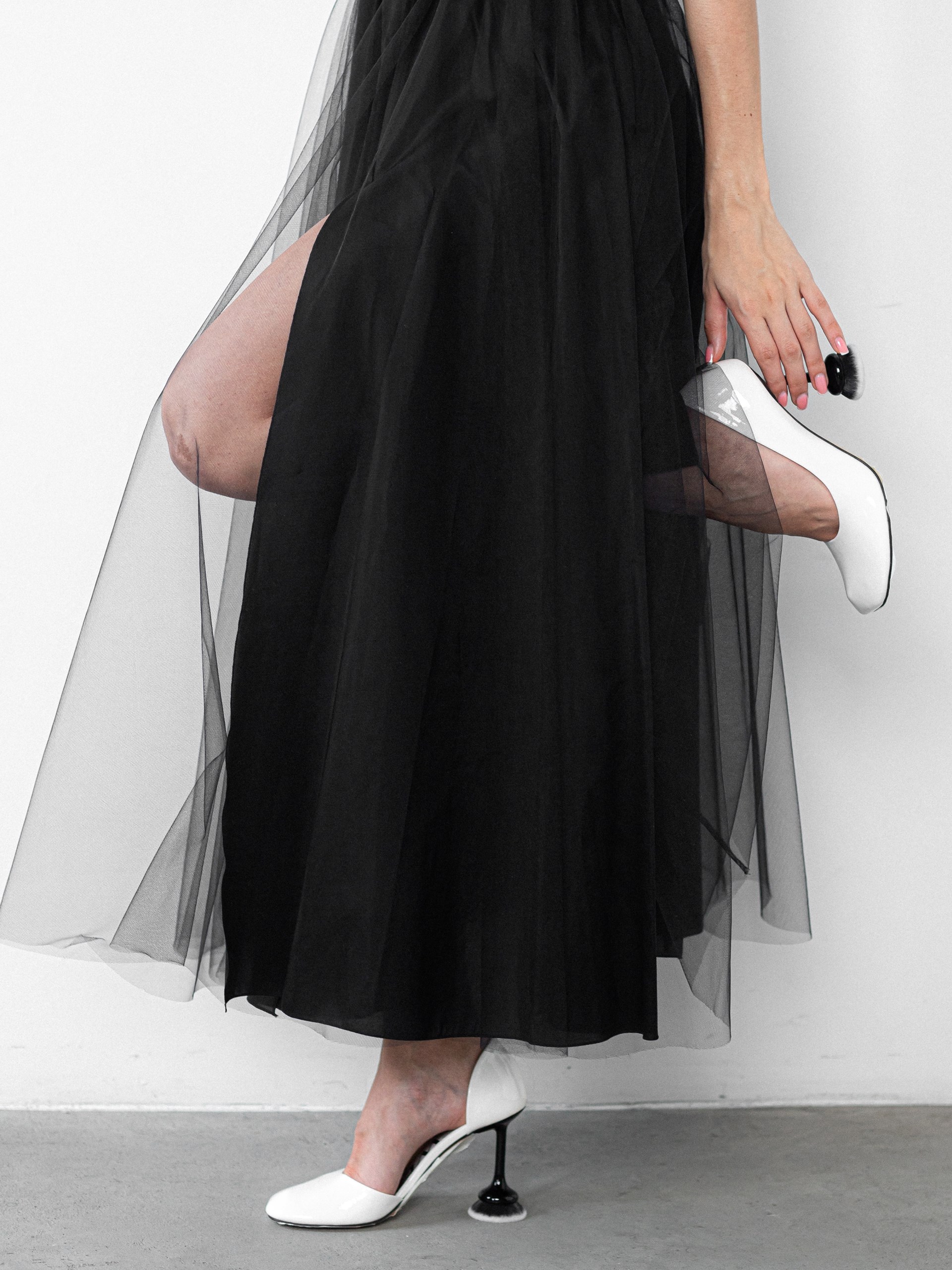 Kiton black V-neck dress