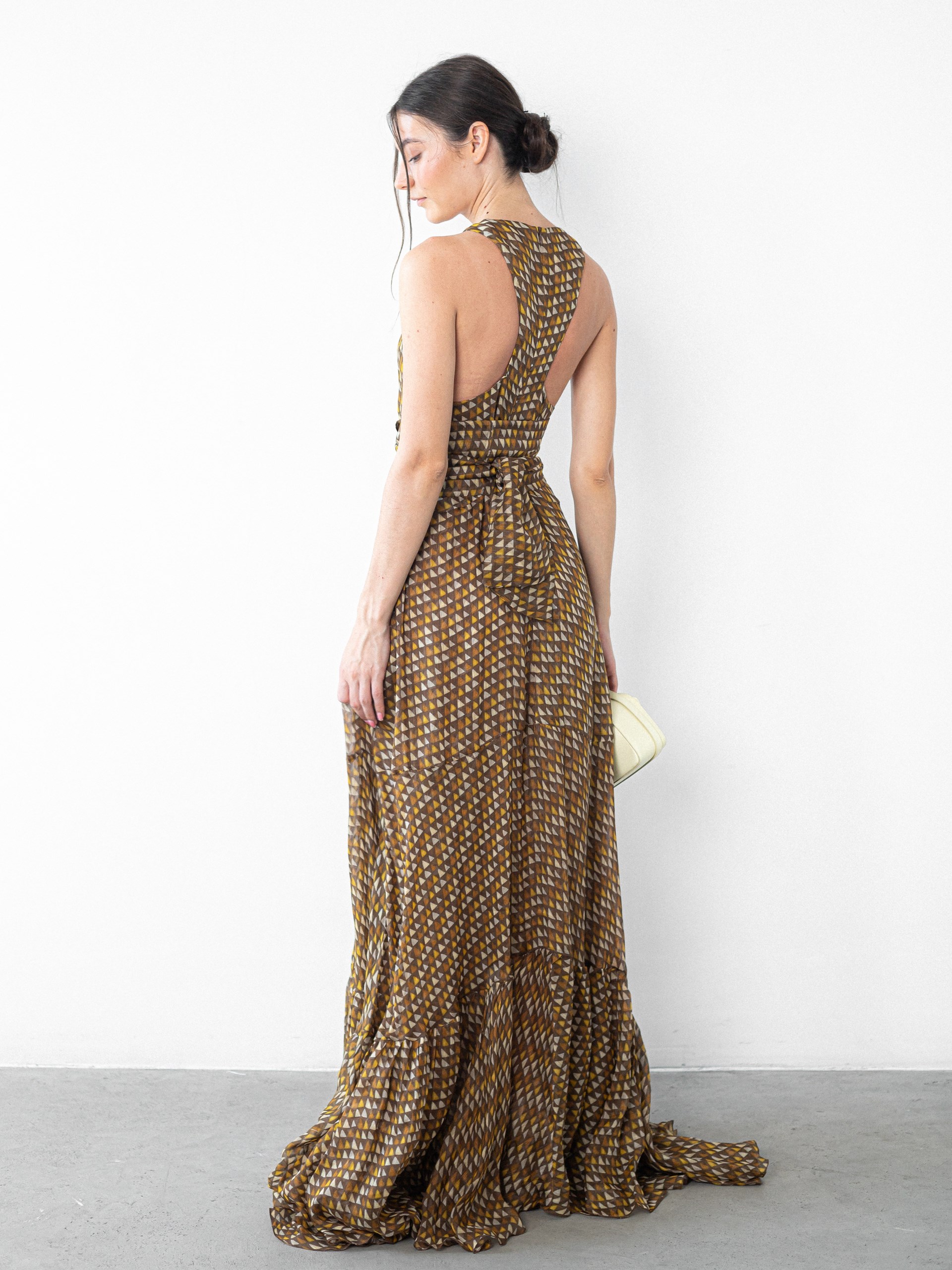 Kiton brown maxi length dress