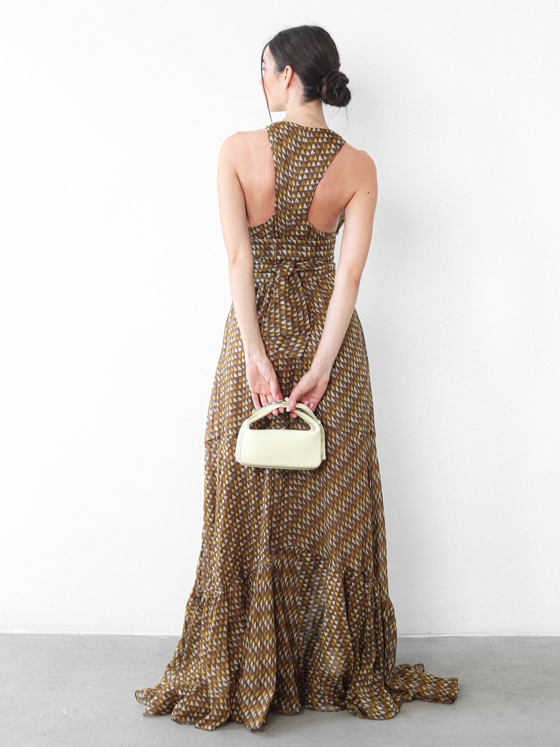 Kiton brown maxi length dress