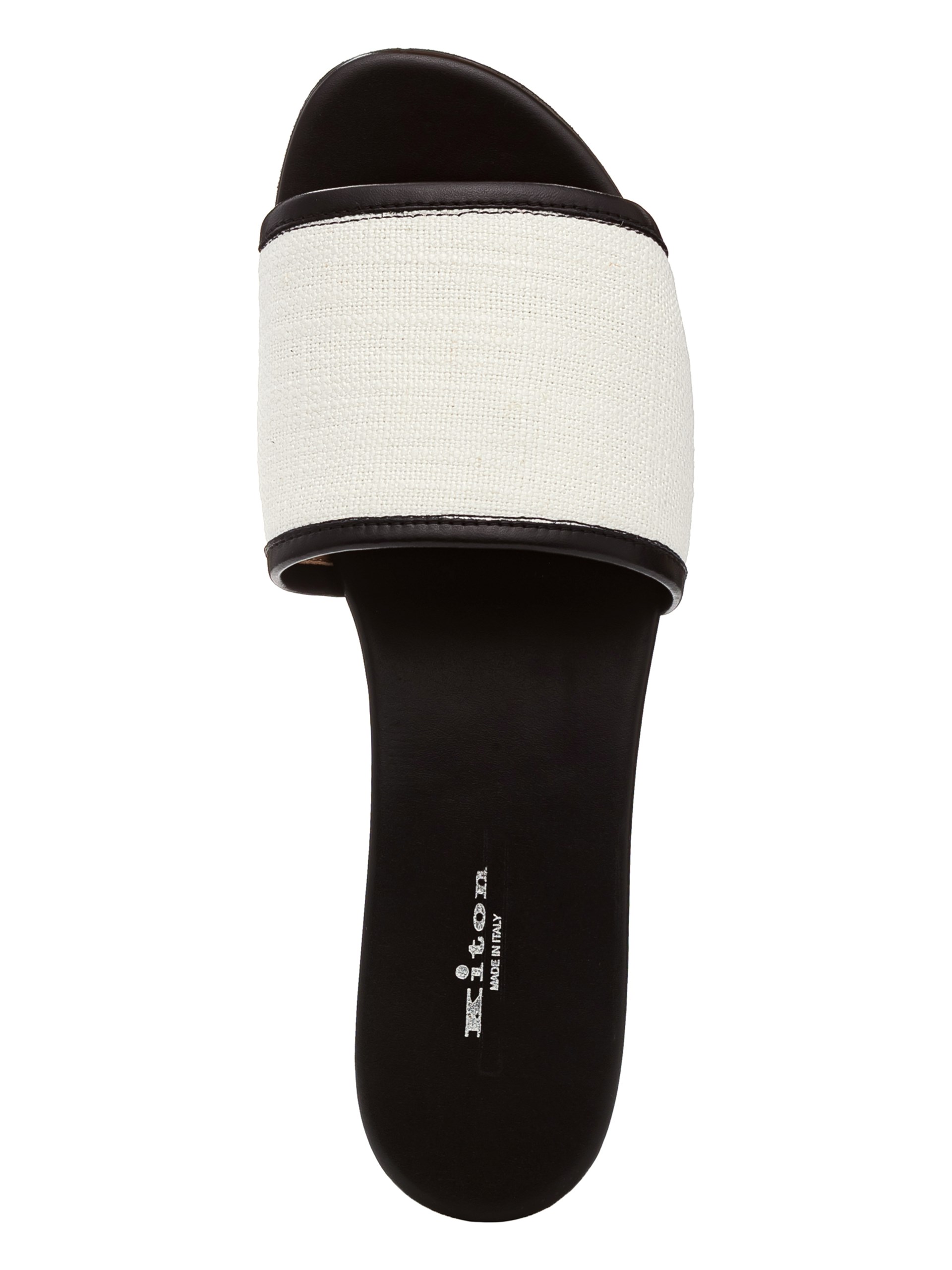 Kiton black combination flip flops