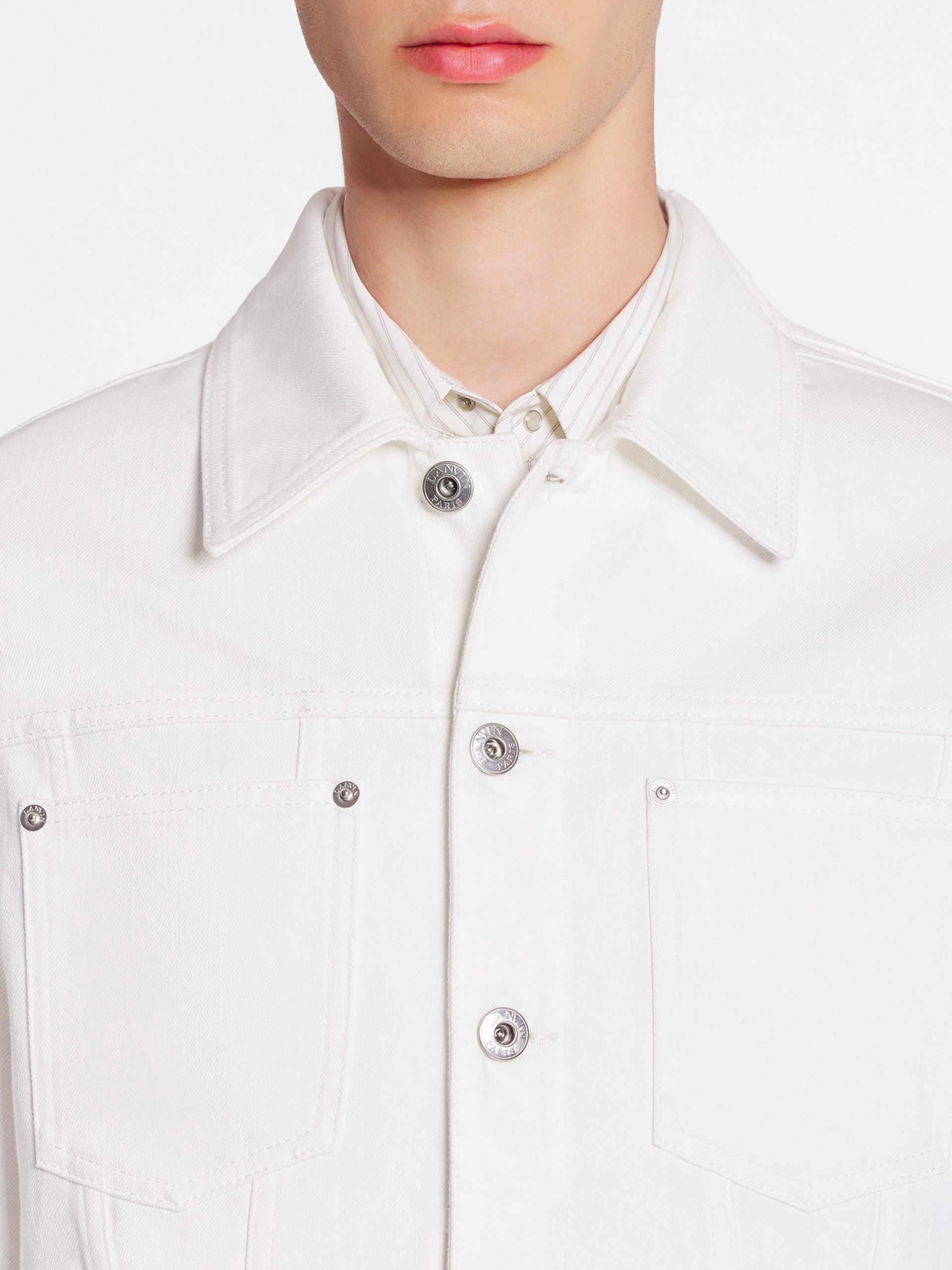 Lanvin Men's White Denim Jacket