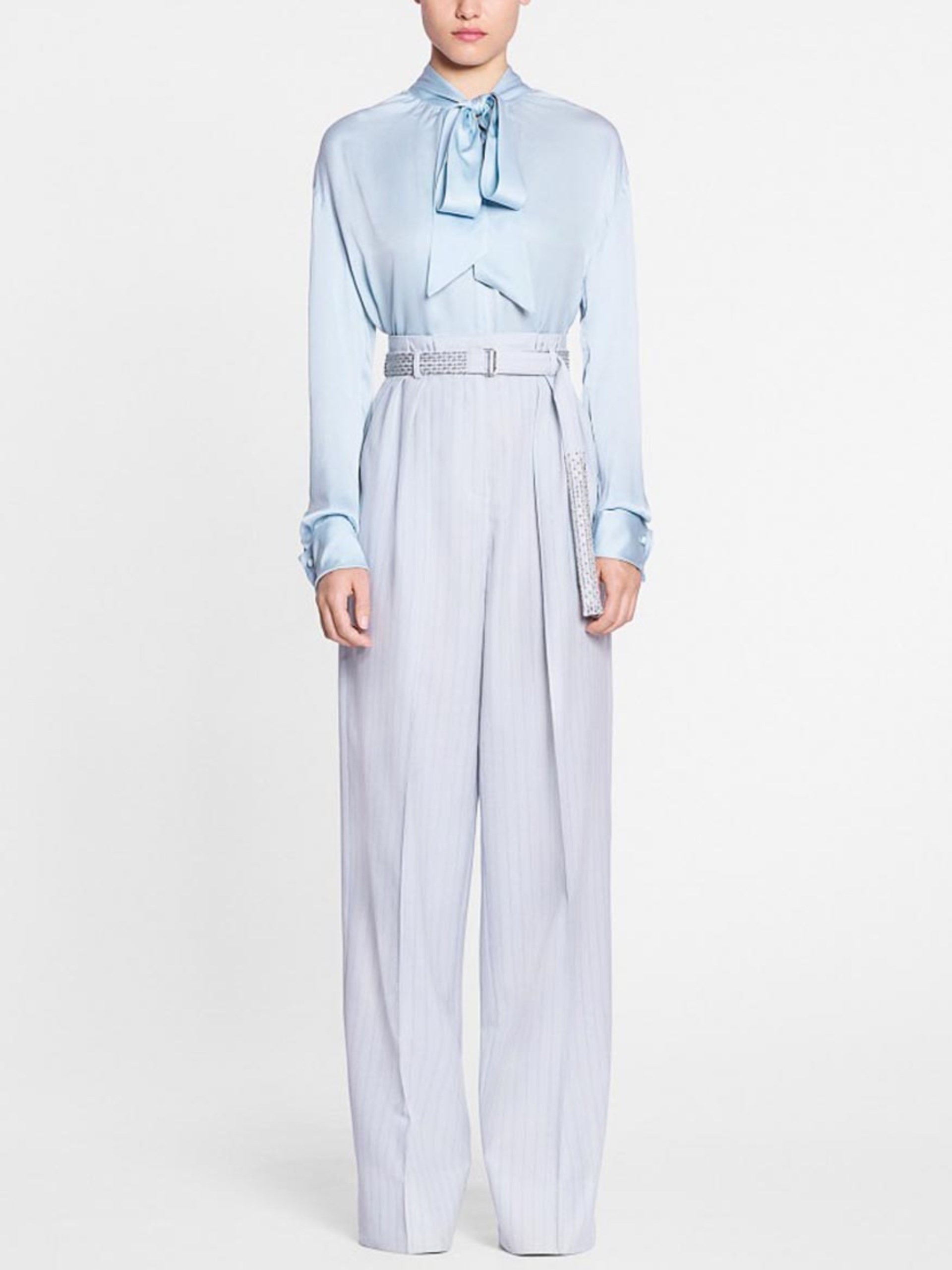 Lanvin blue pants with a thin stripe
