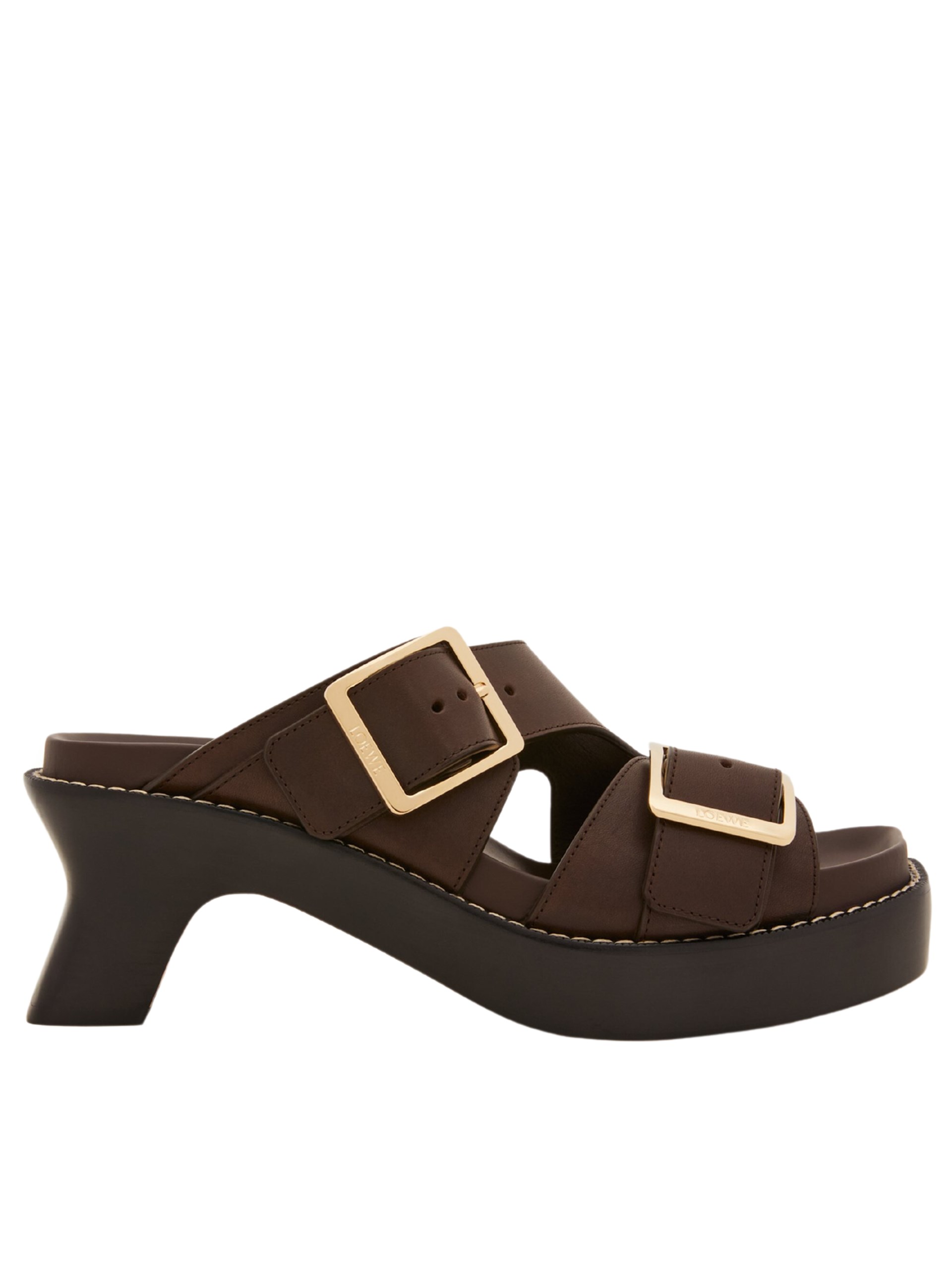 Loewe brown sandals with asymmetric heels
