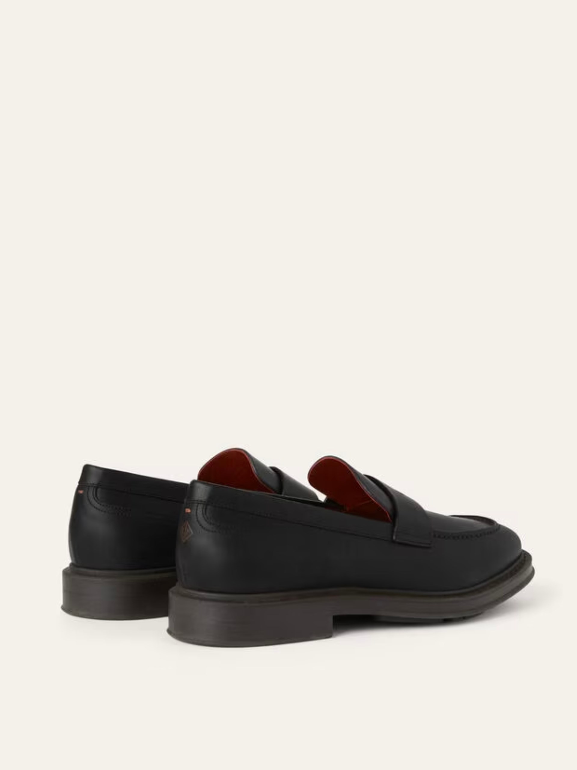 Loro Piana Travis Men's Black Leather Loafers