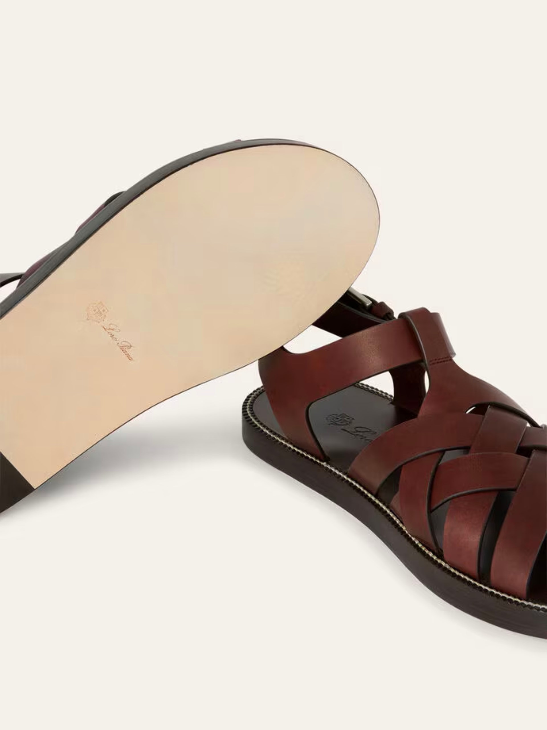 Loro Piana Kumihimo Brown Sandals for Men