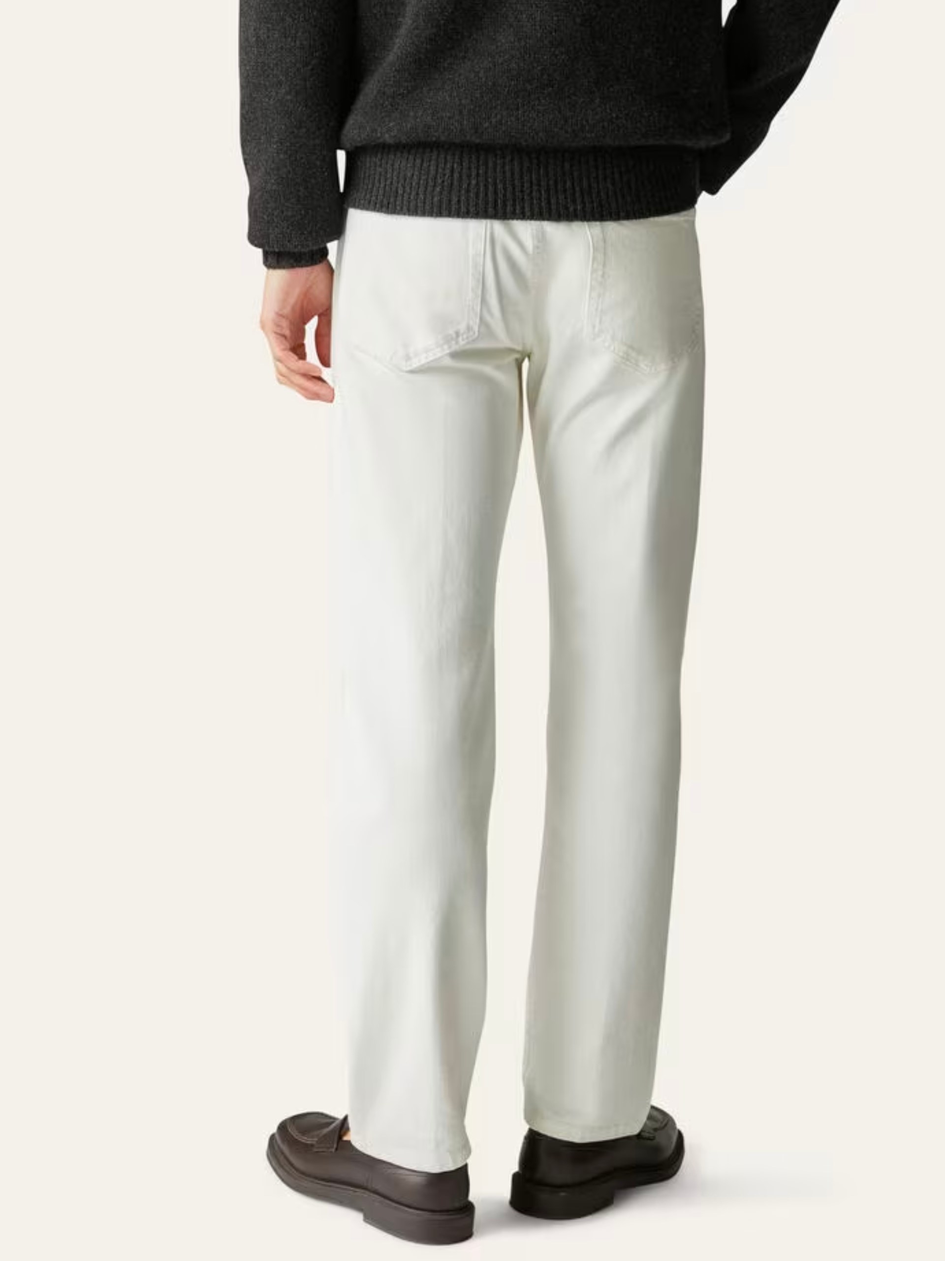Loro Piana Quarona Men's White Straight Fit Jeans