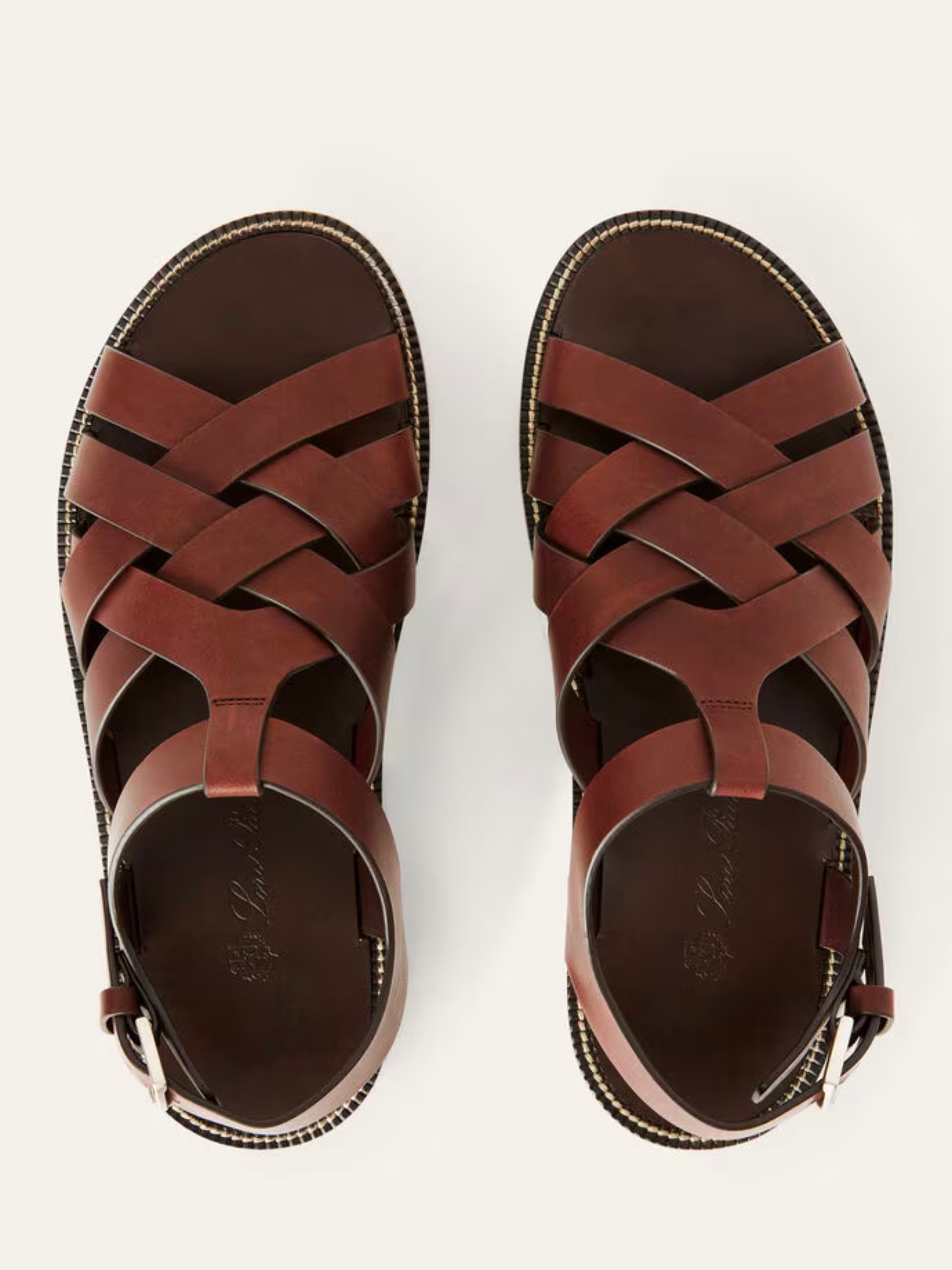 Loro Piana Kumihimo Brown Sandals for Men