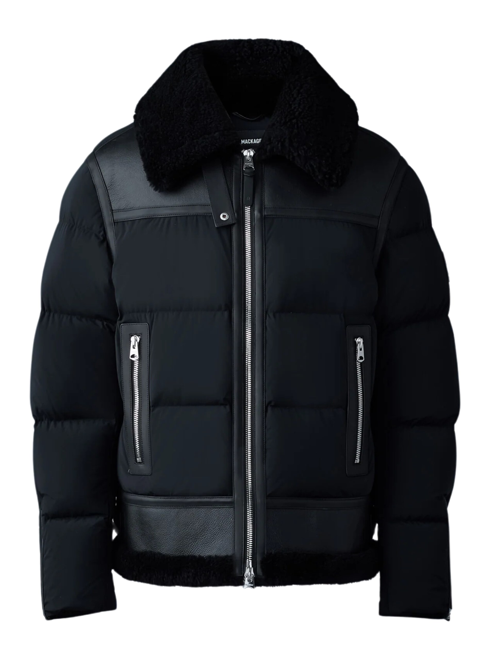 Чоловічий чорний стьобаний пуховик Mackage Robert