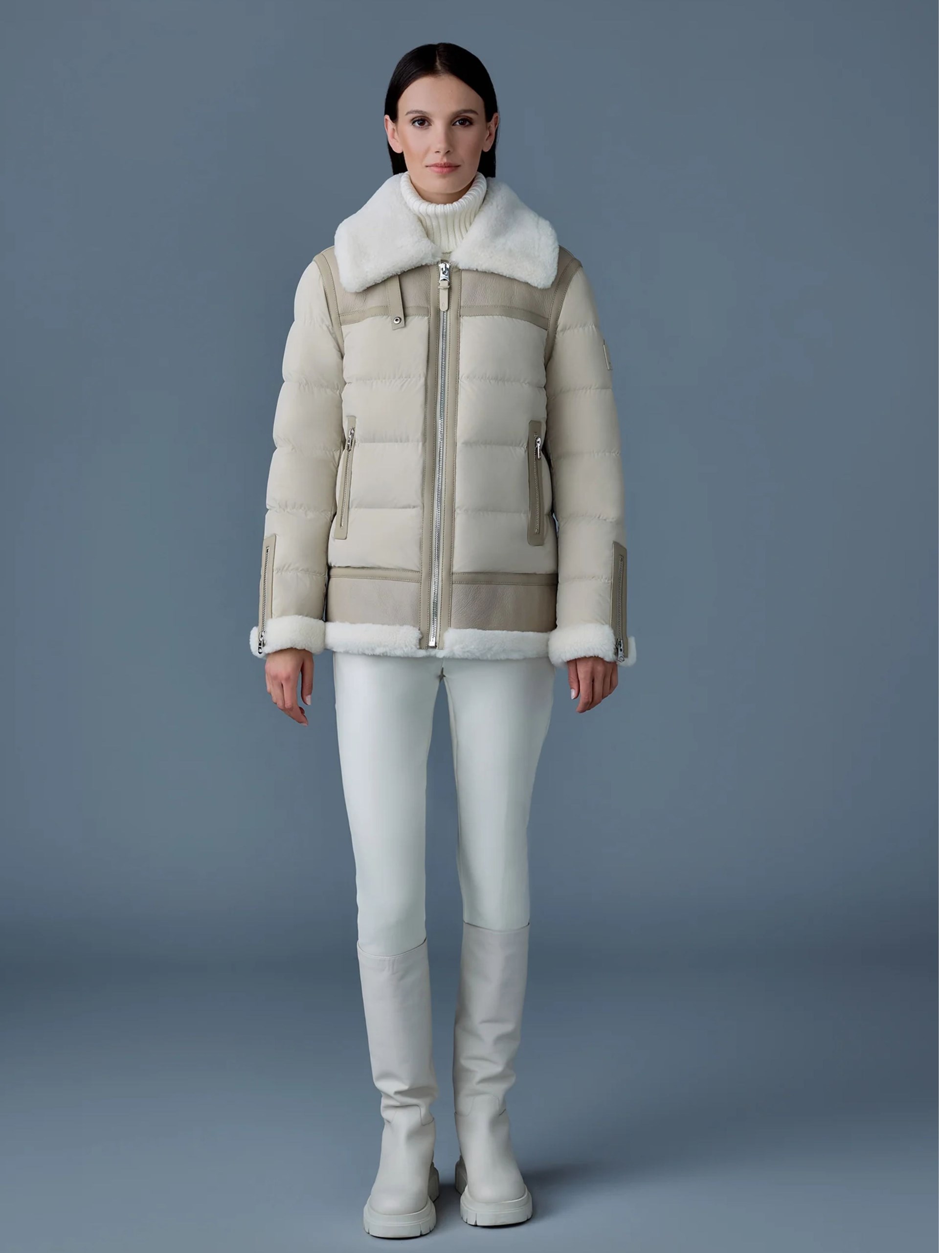 Mackage Vanna quilted down jacket in beige
