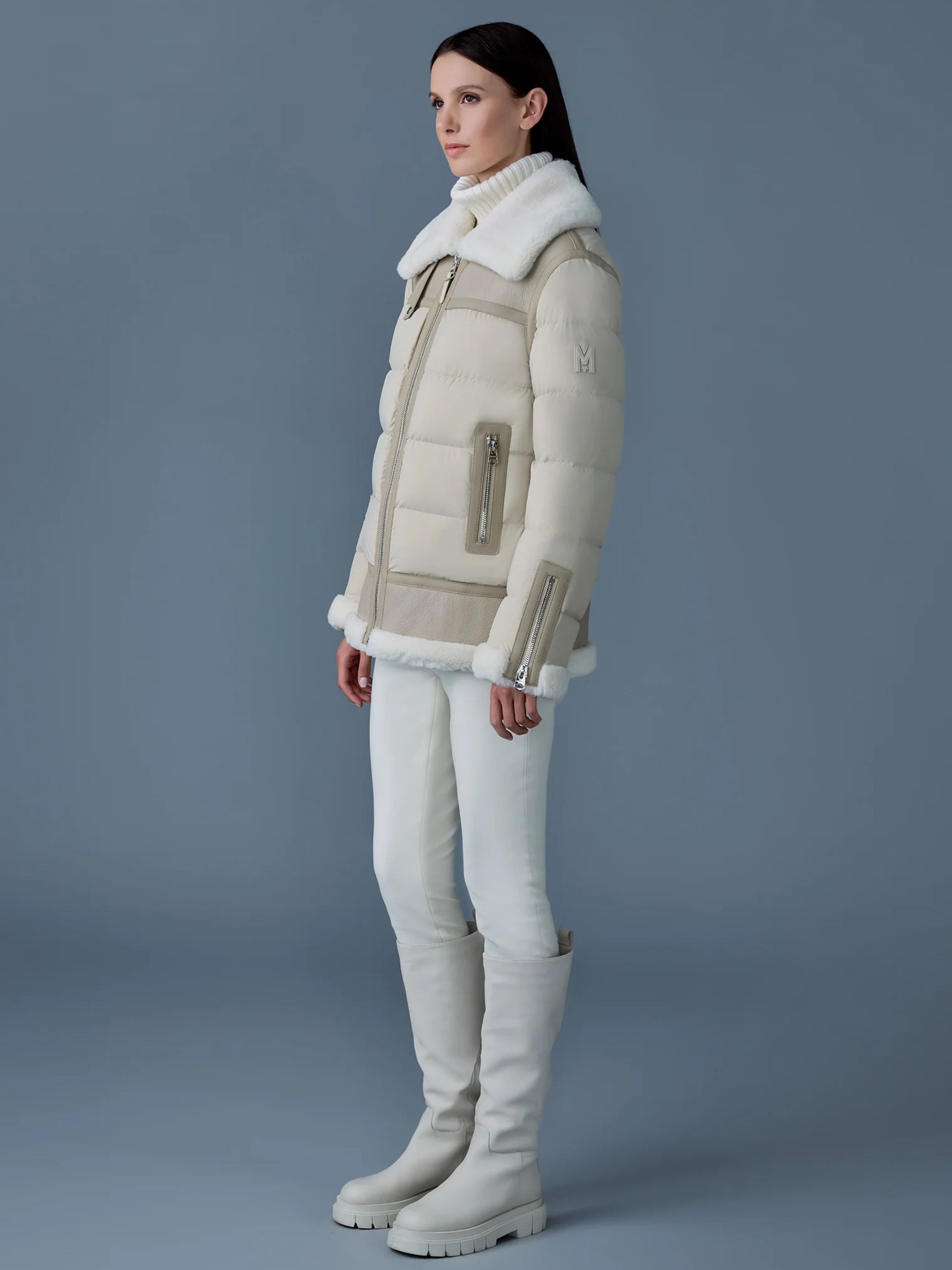 Mackage Vanna quilted down jacket in beige