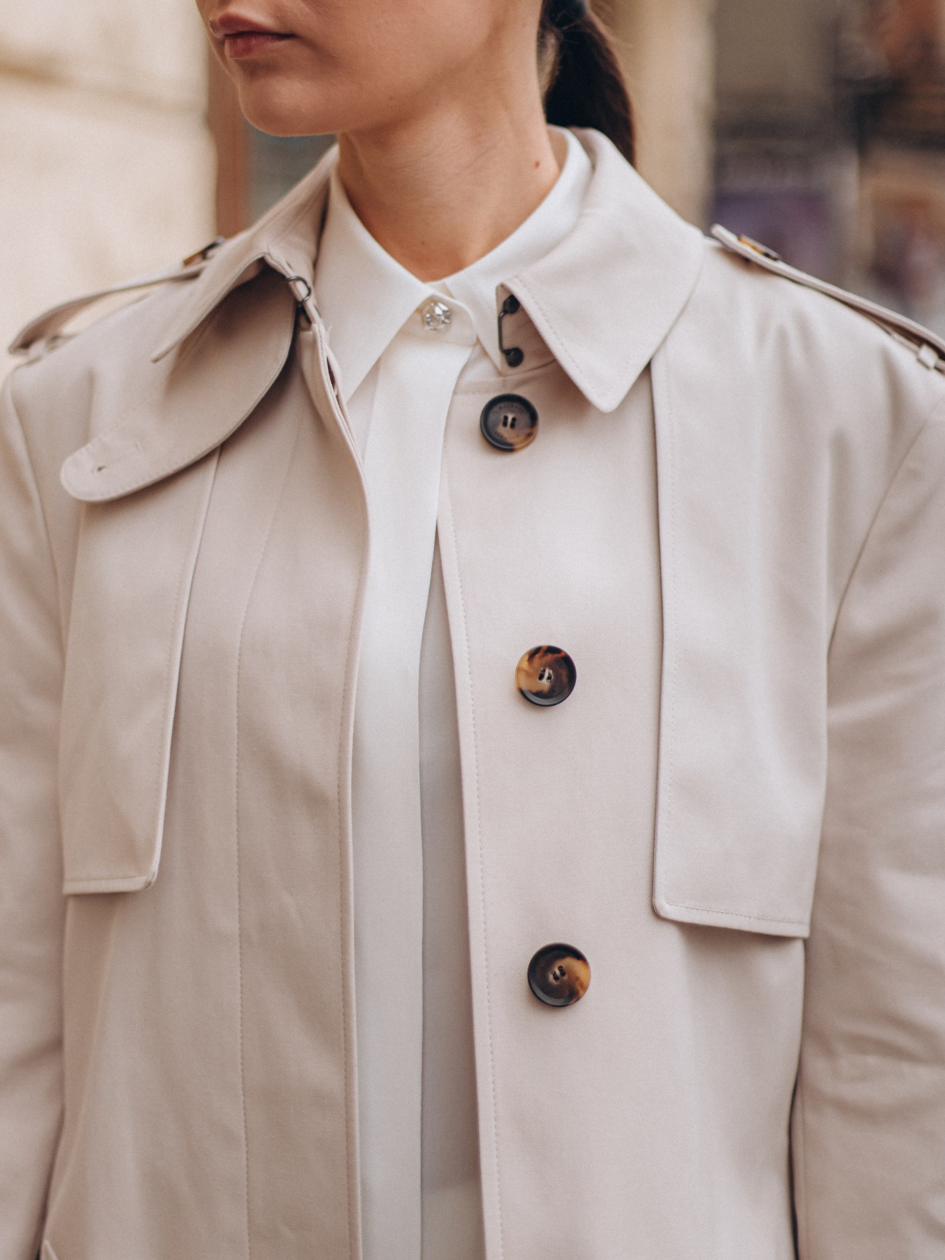 Mackage Glory milk leather coat with drawstring waist