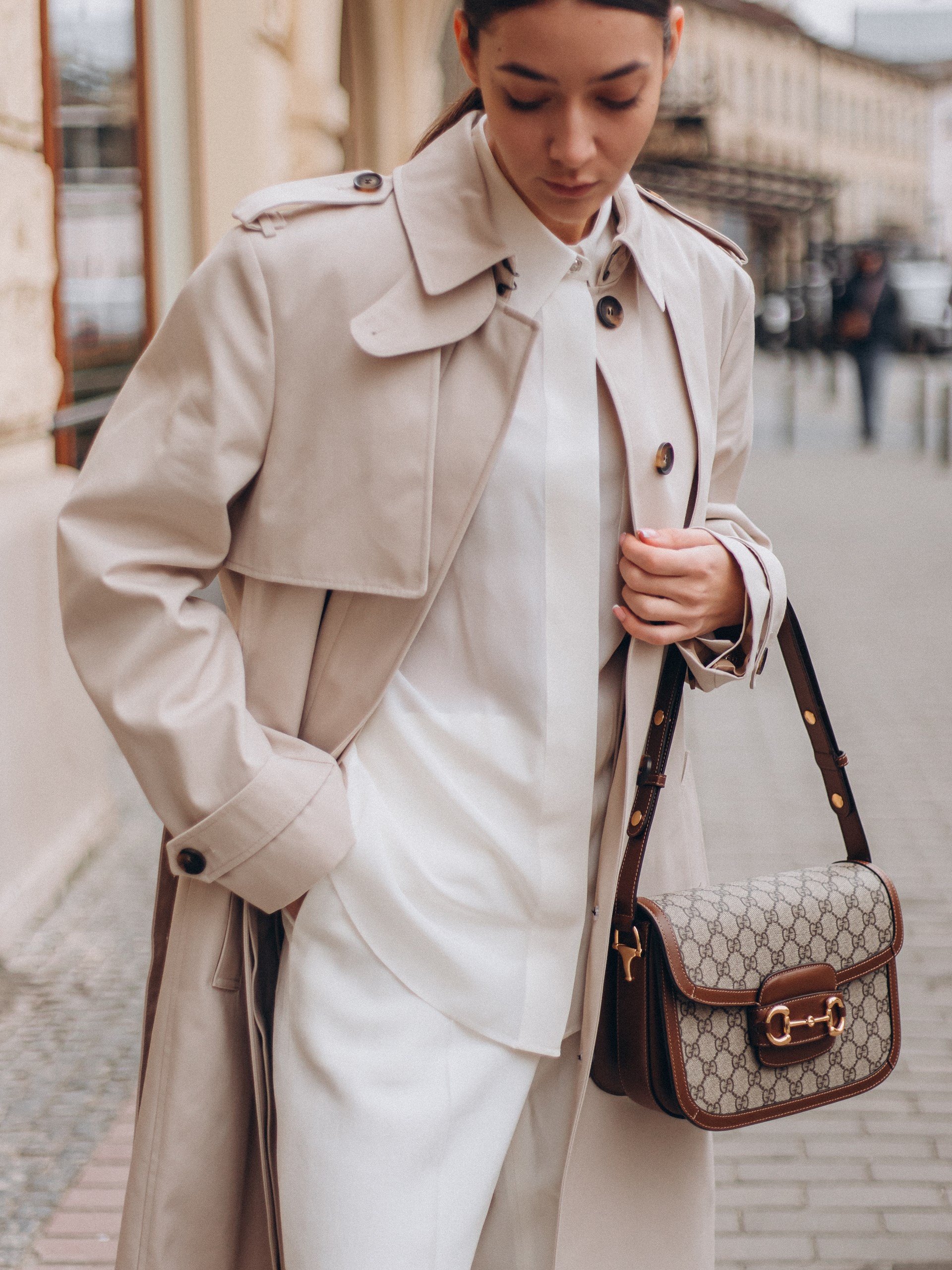 Mackage Glory milk leather coat with drawstring waist