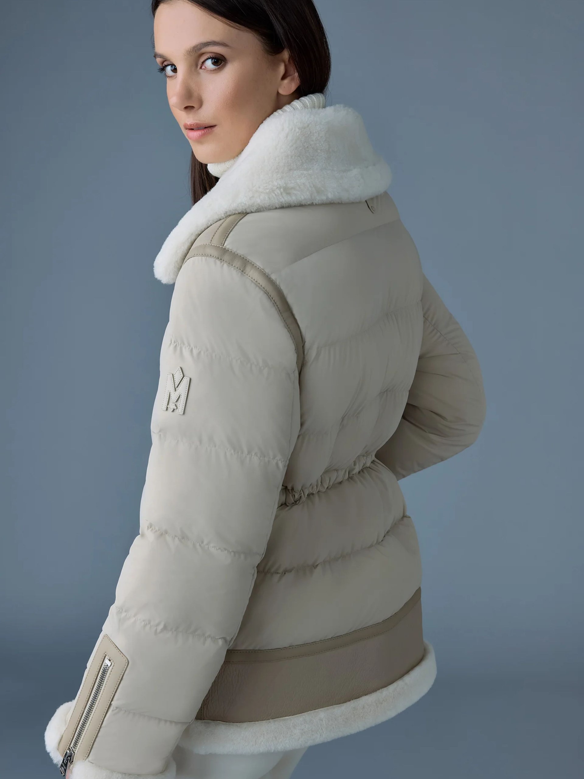 Mackage Vanna quilted down jacket in beige