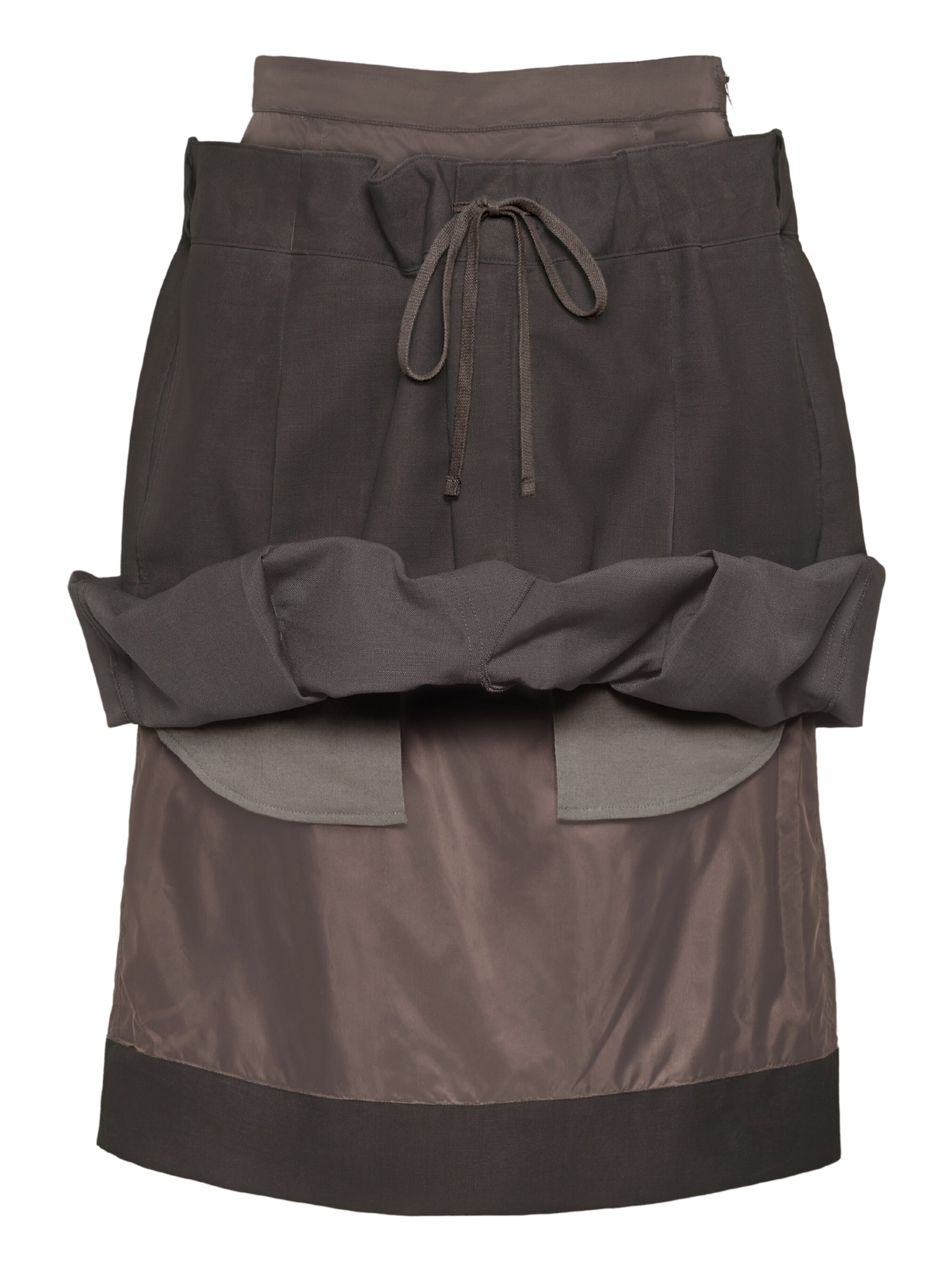 Maison Margiela midi-length taupe skirt made of combined fabrics
