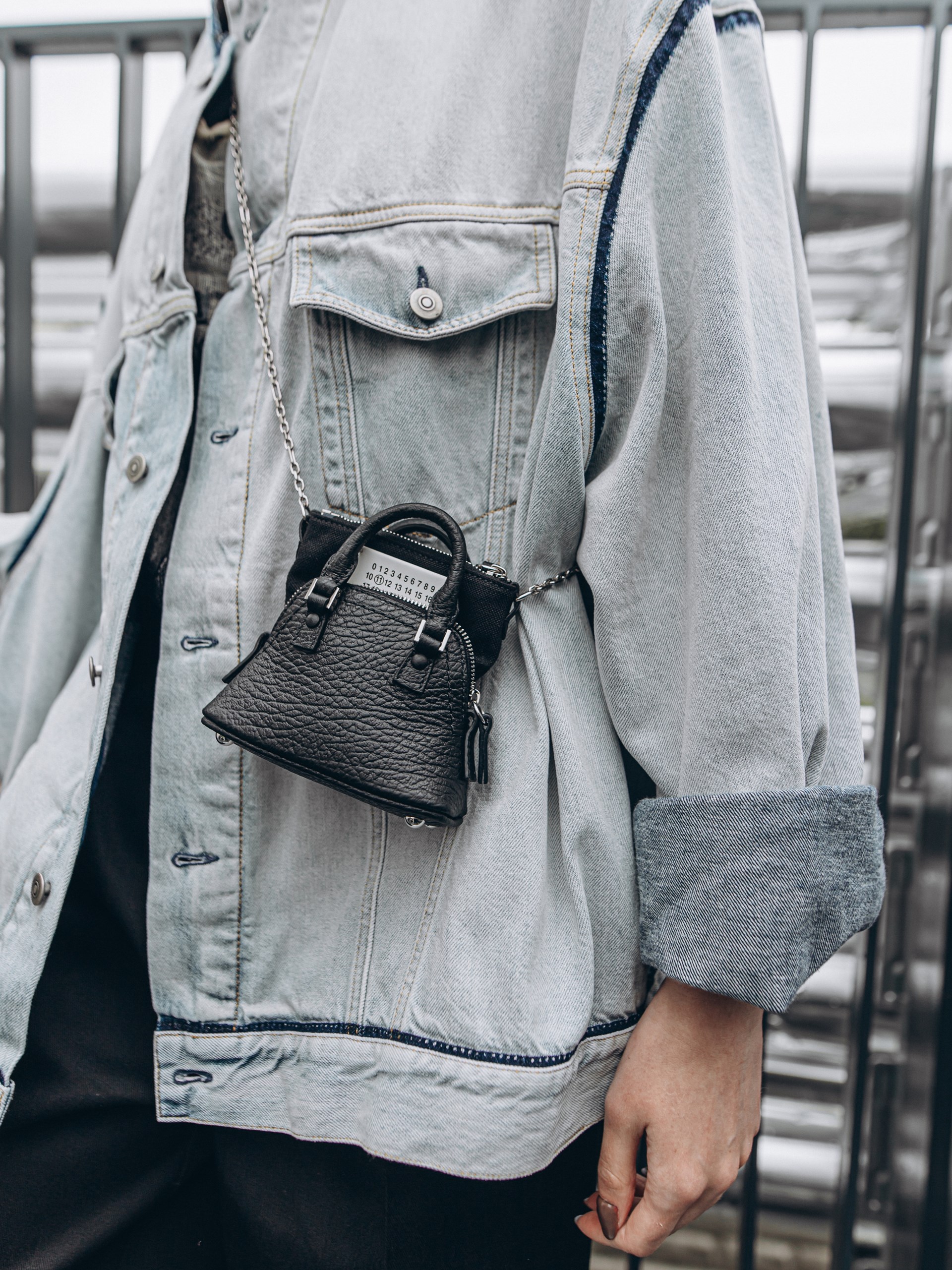 Maison Margiela Mini Black Leather Shoulder Bag