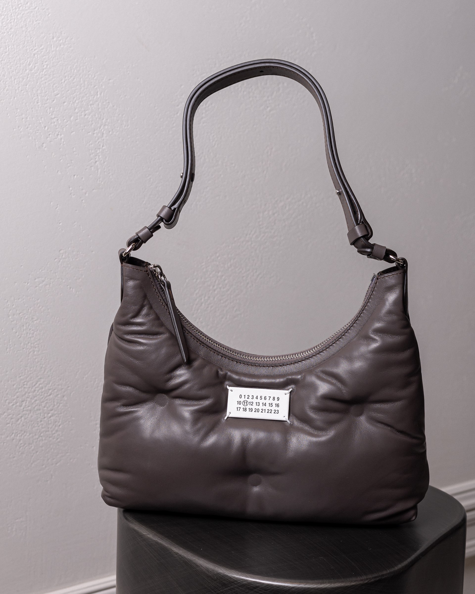 Maison Margiela Glam Slam hobo quilted bag in gray-brown