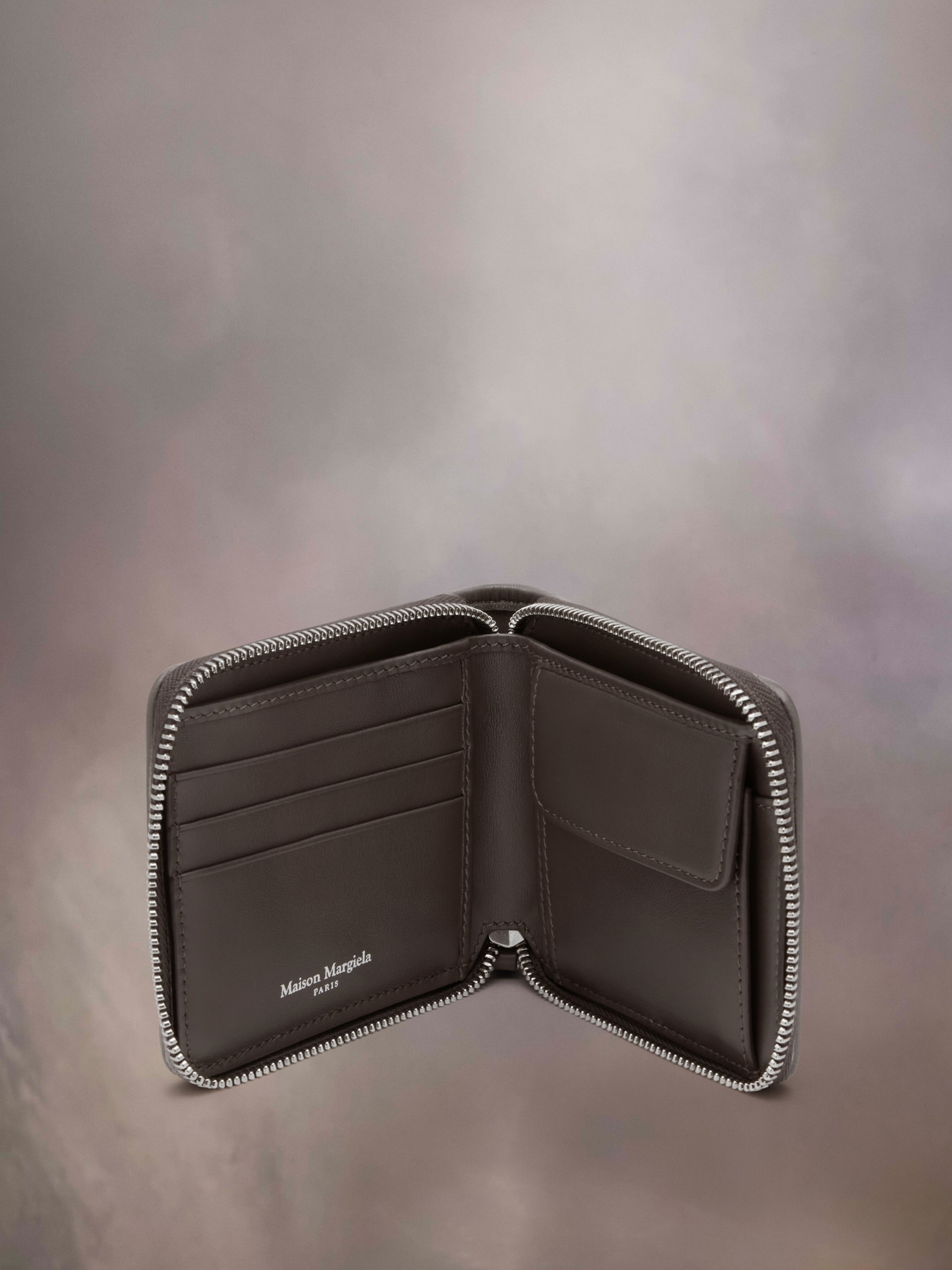 Maison Margiela Glam Slam quilted wallet in taupe