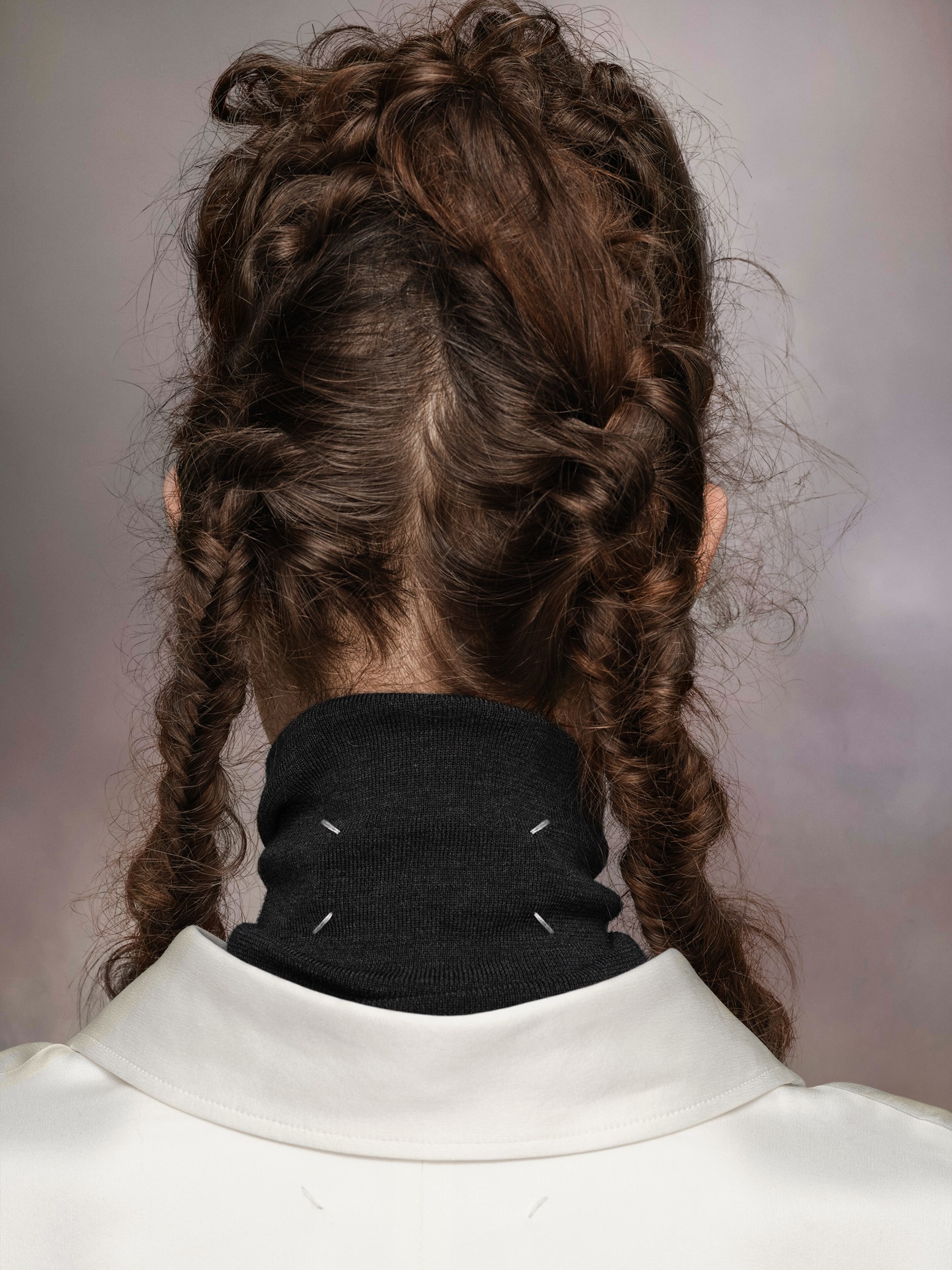 Maison Margiela dark grey wool neckerchief