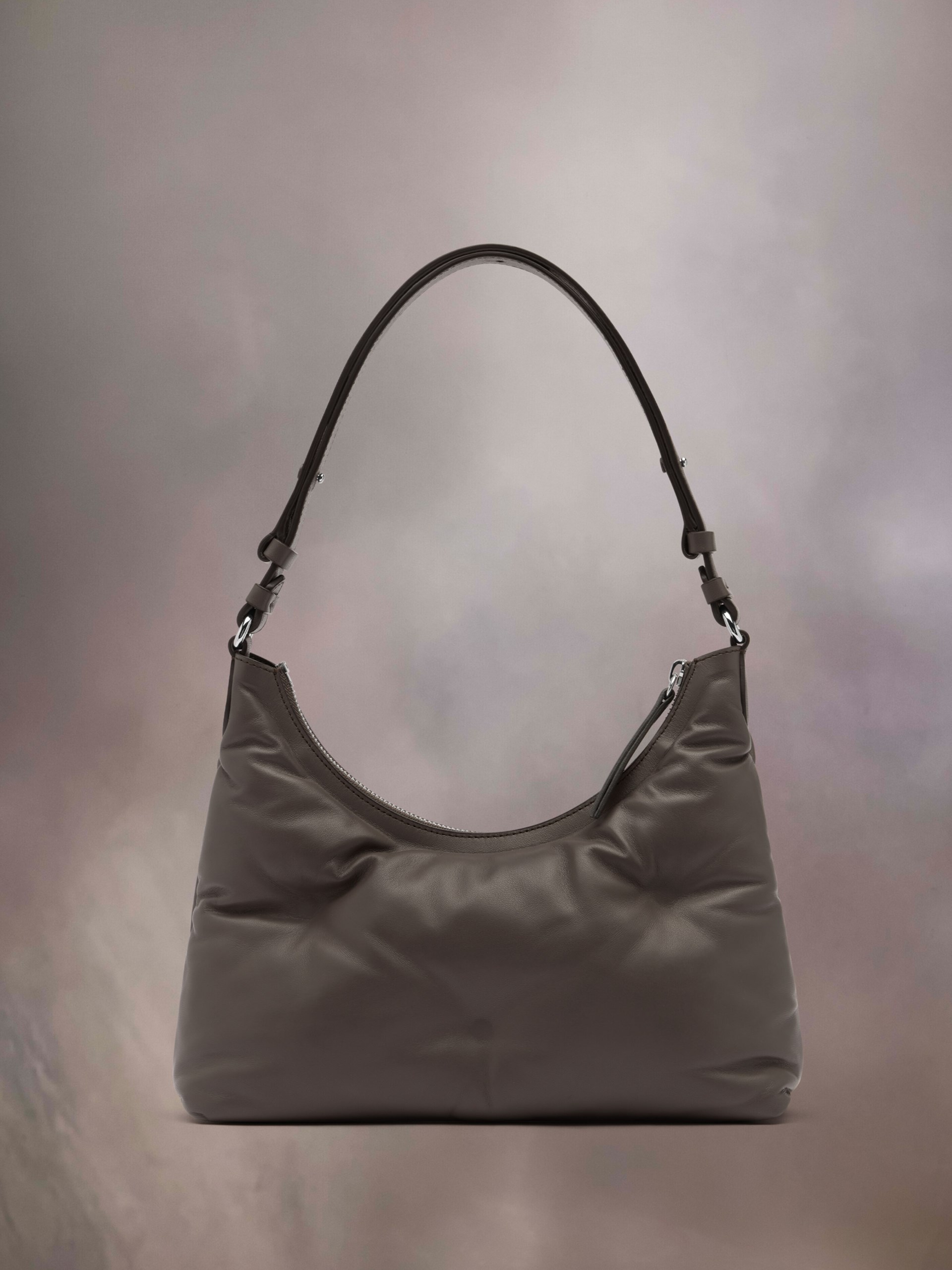 Maison Margiela Glam Slam hobo quilted bag in gray-brown