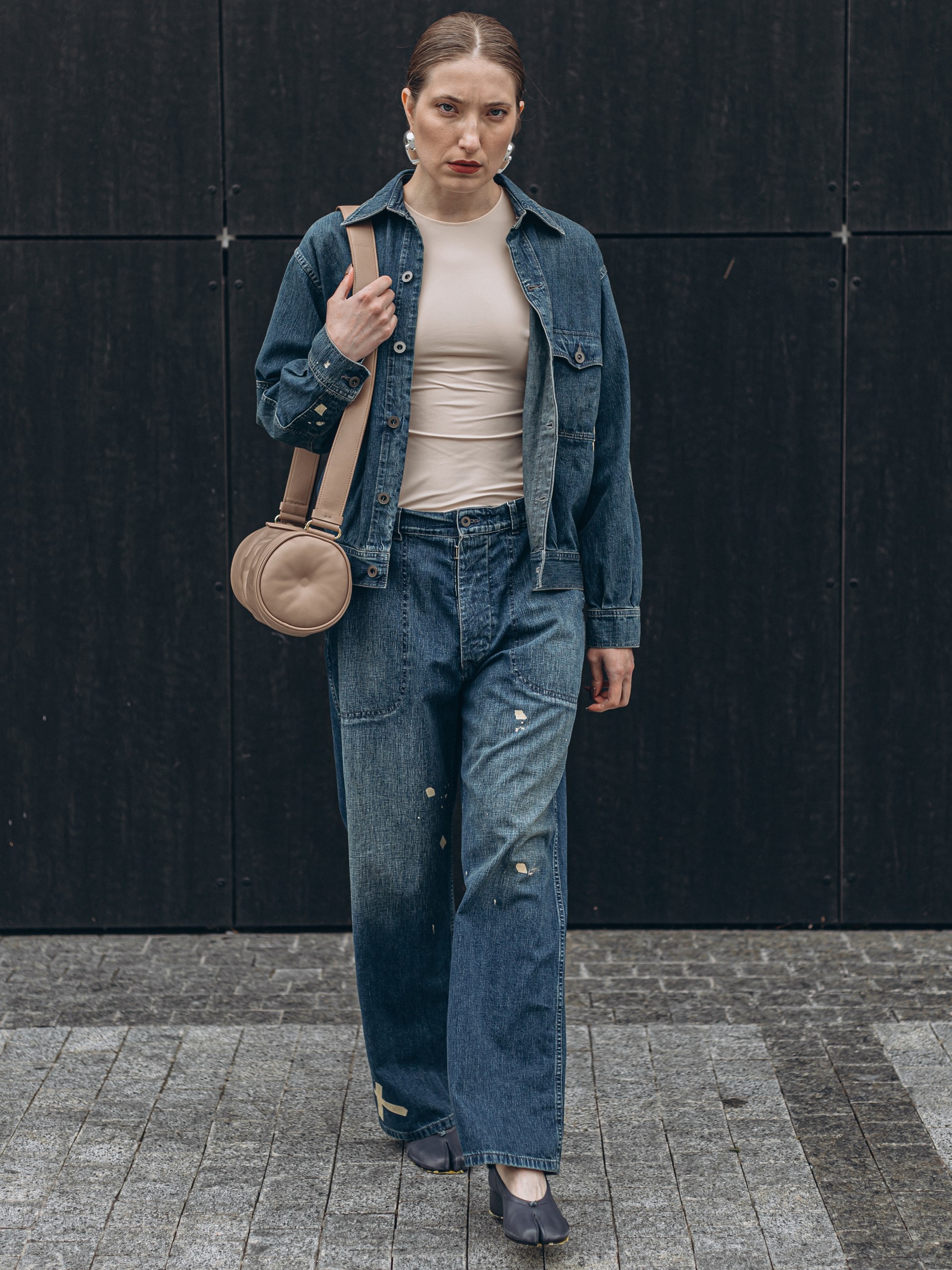 Синя джинсова куртка Maison Margiela з ефектом зношеності