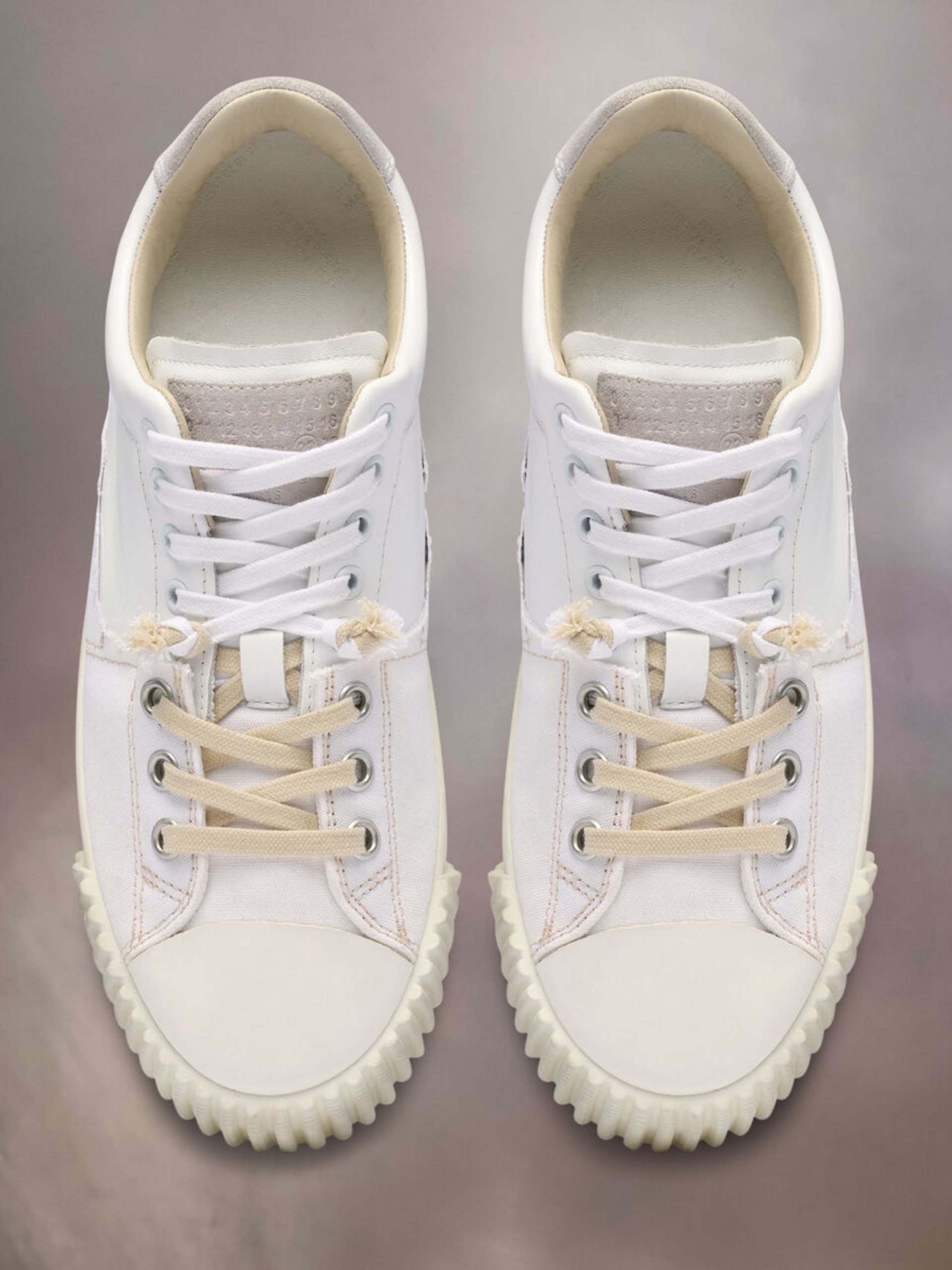 Maison Margiela New Evolution white mixed fabric sneakers
