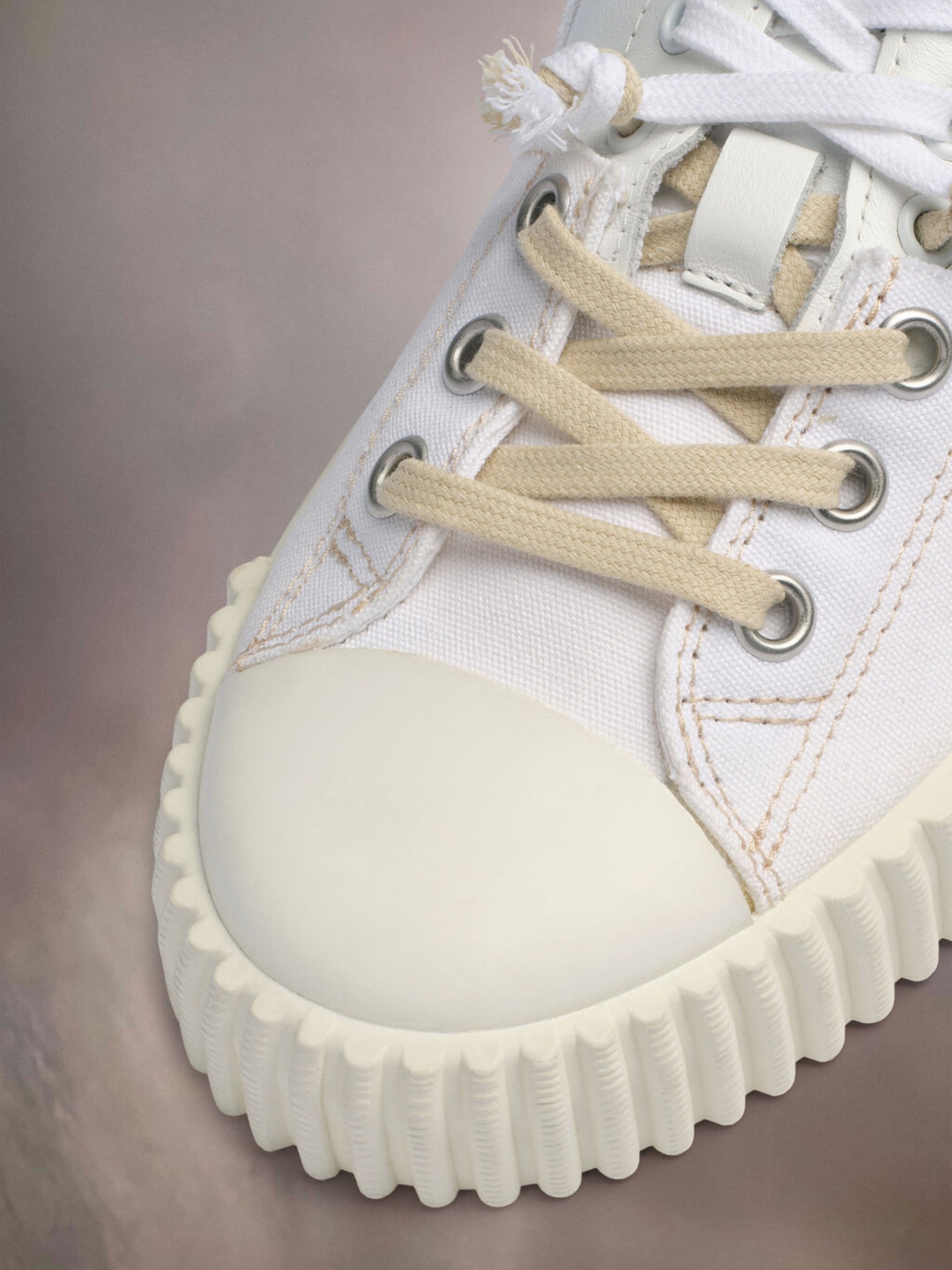 Maison Margiela New Evolution white mixed fabric sneakers
