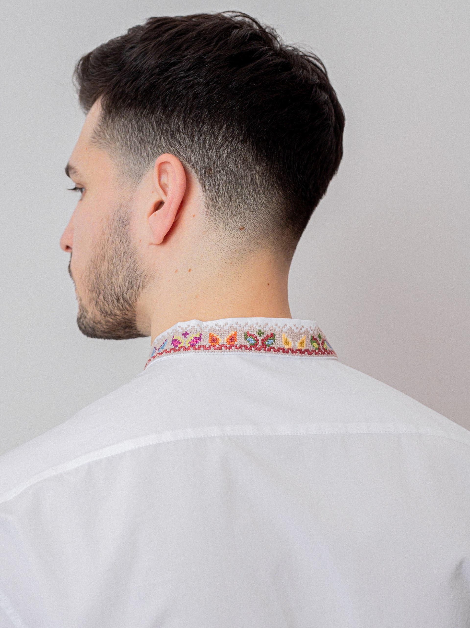 Park Avenue Atelier Men's White Embroidered Cotton Shirt