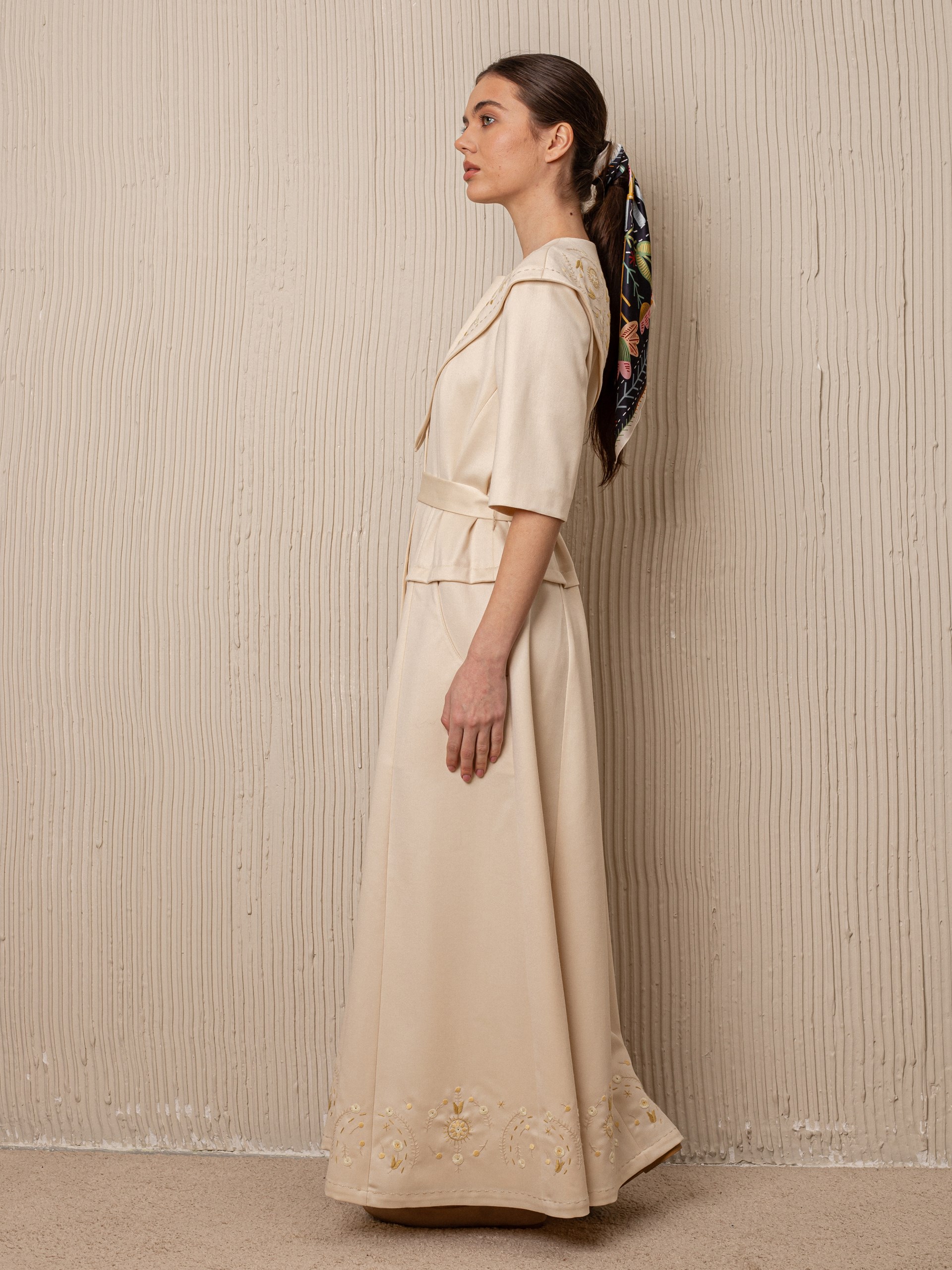 Park Avenue Atelier dress with hand-stitched embroidery