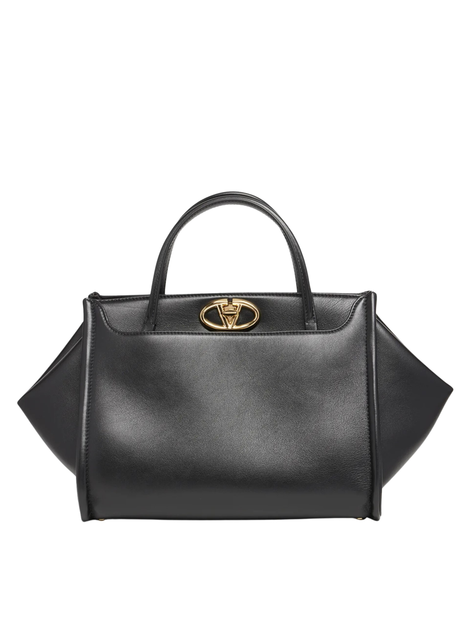 Valentino Garavani Vlogo Medium Tote Black Leather Bag