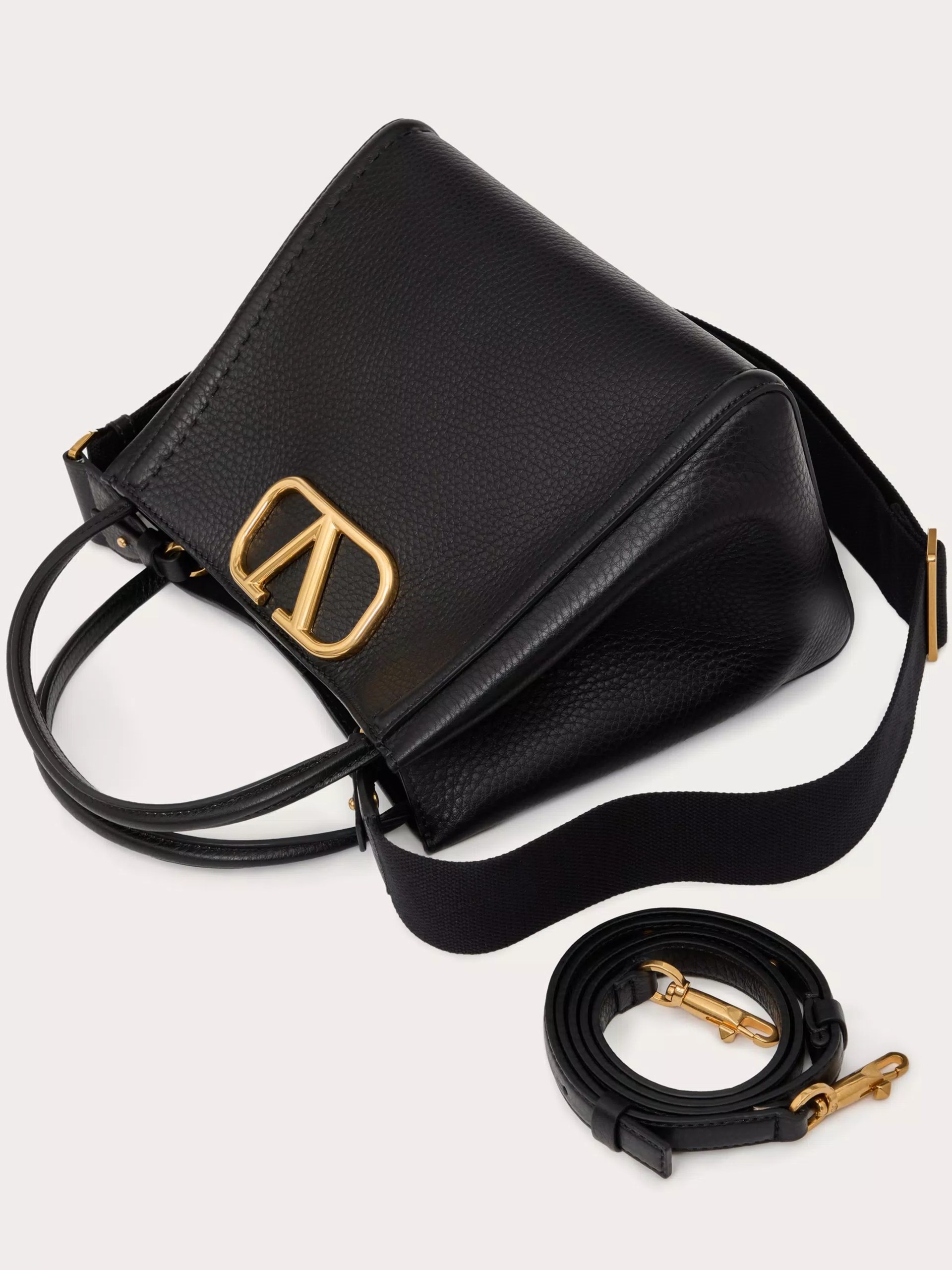 Valentino Garavani All Time Medium Black bag in grained leather