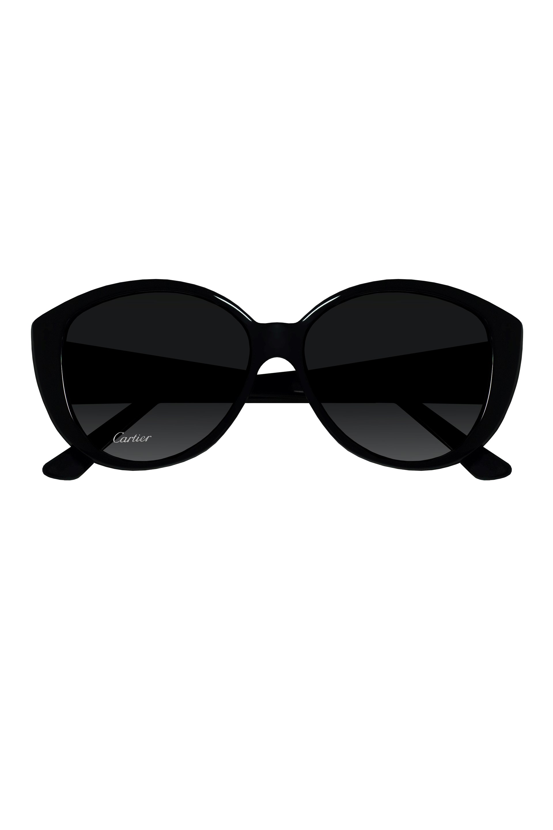 Black Cartier sunglasses with dark gray lenses