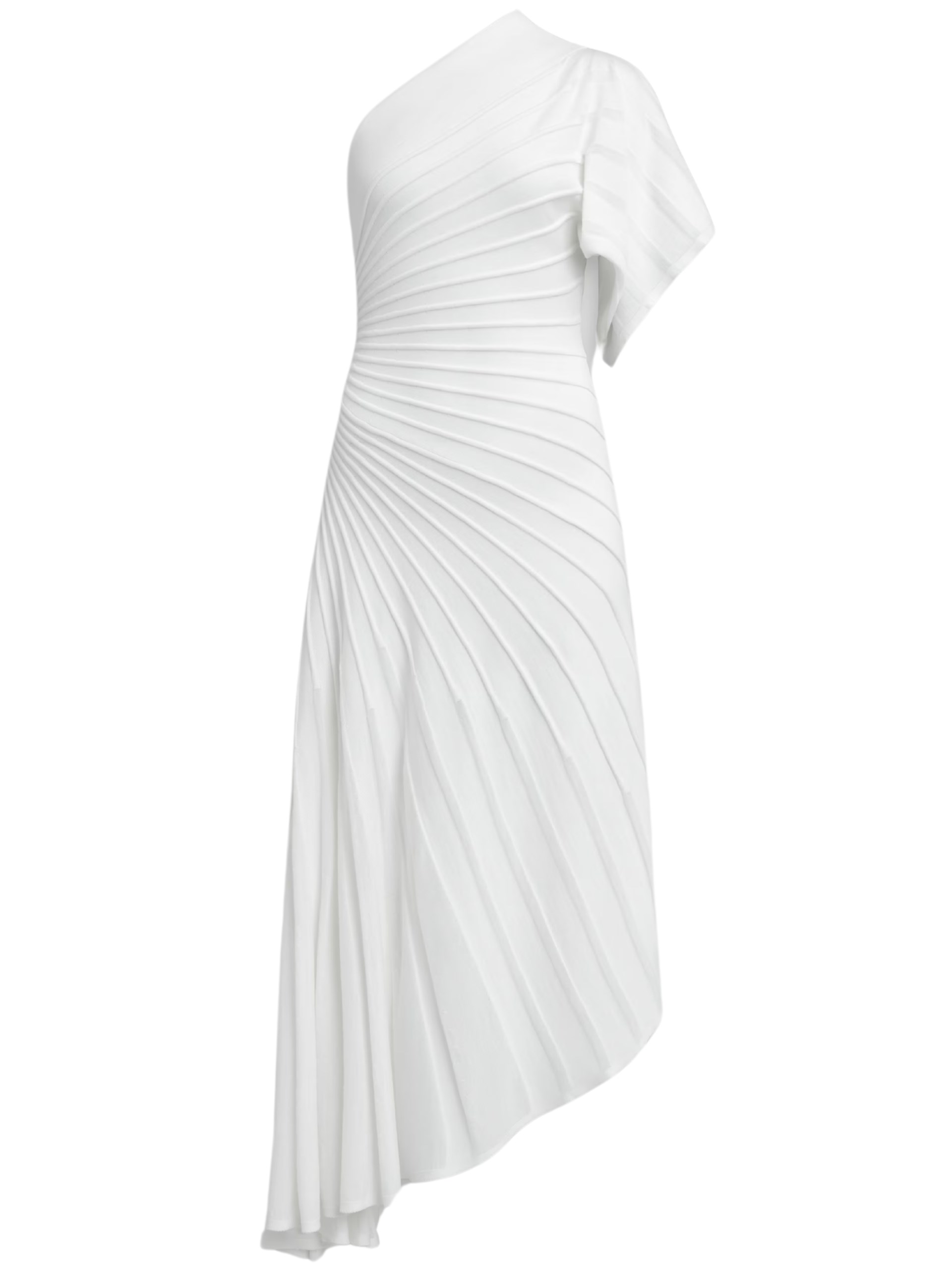 Alaia white asymmetric wool dress
