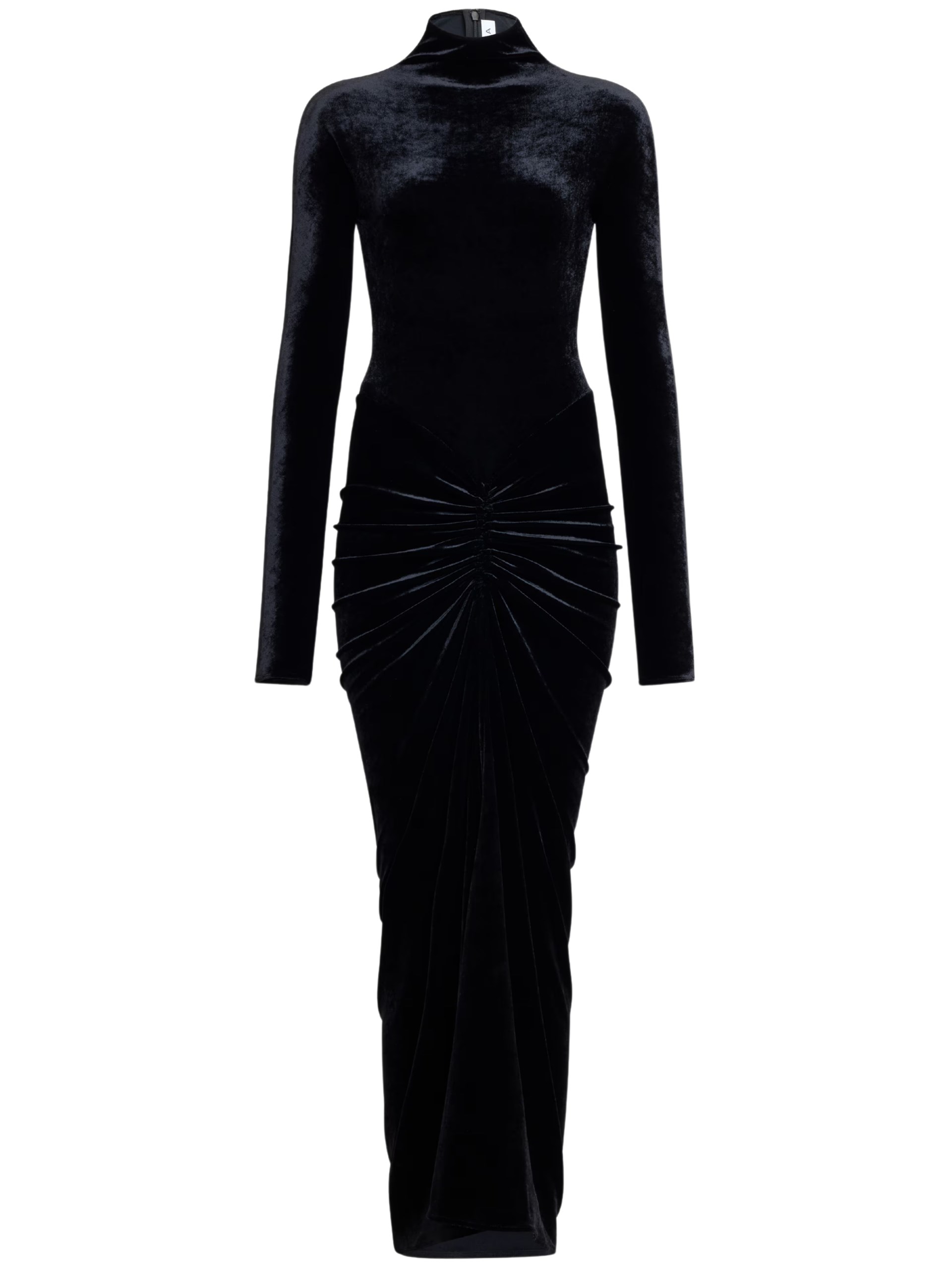 Alaia black velvet maxi dress with high neck
